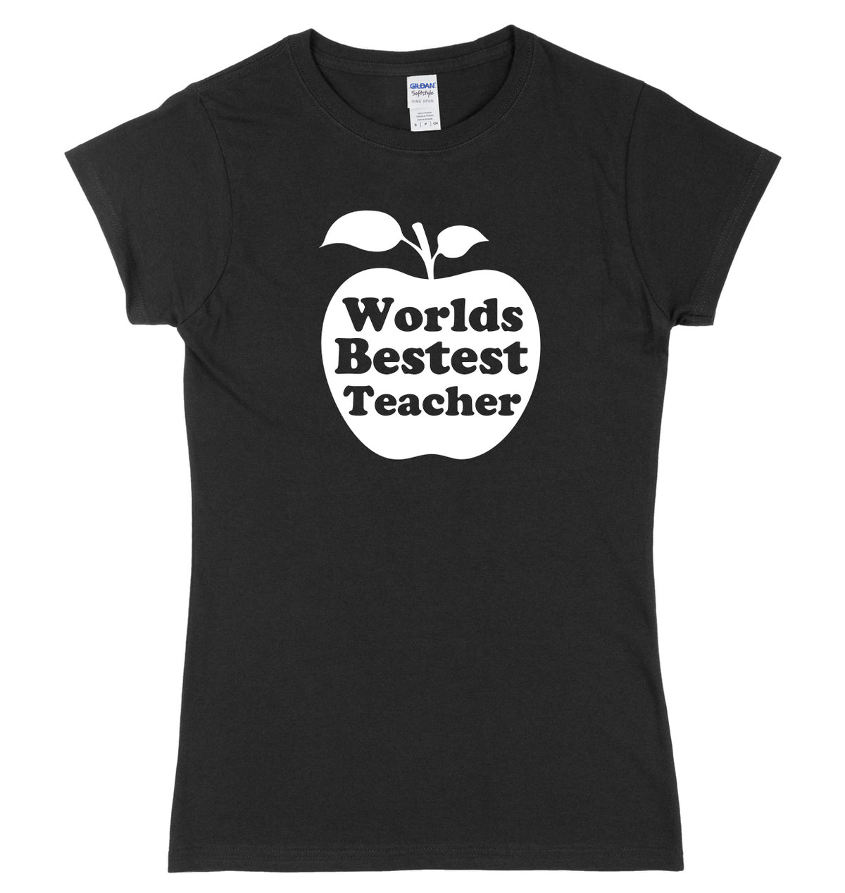 World&#39;s Bestest Teacher Womens Ladies Slim Fit T-Shirt