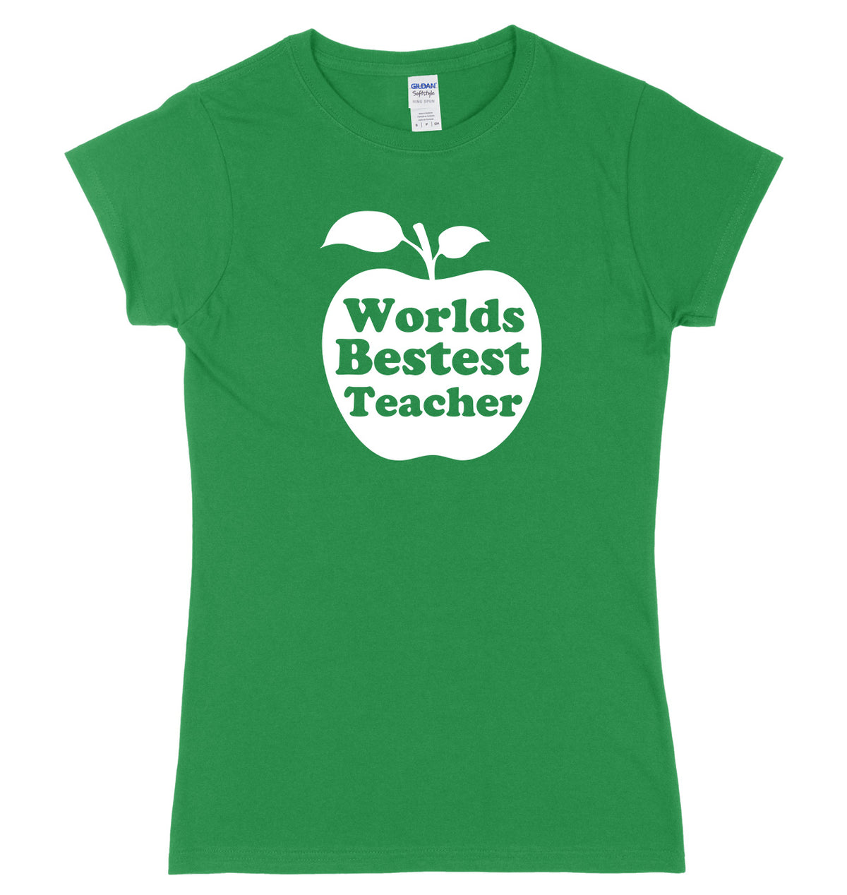 World&#39;s Bestest Teacher Womens Ladies Slim Fit T-Shirt