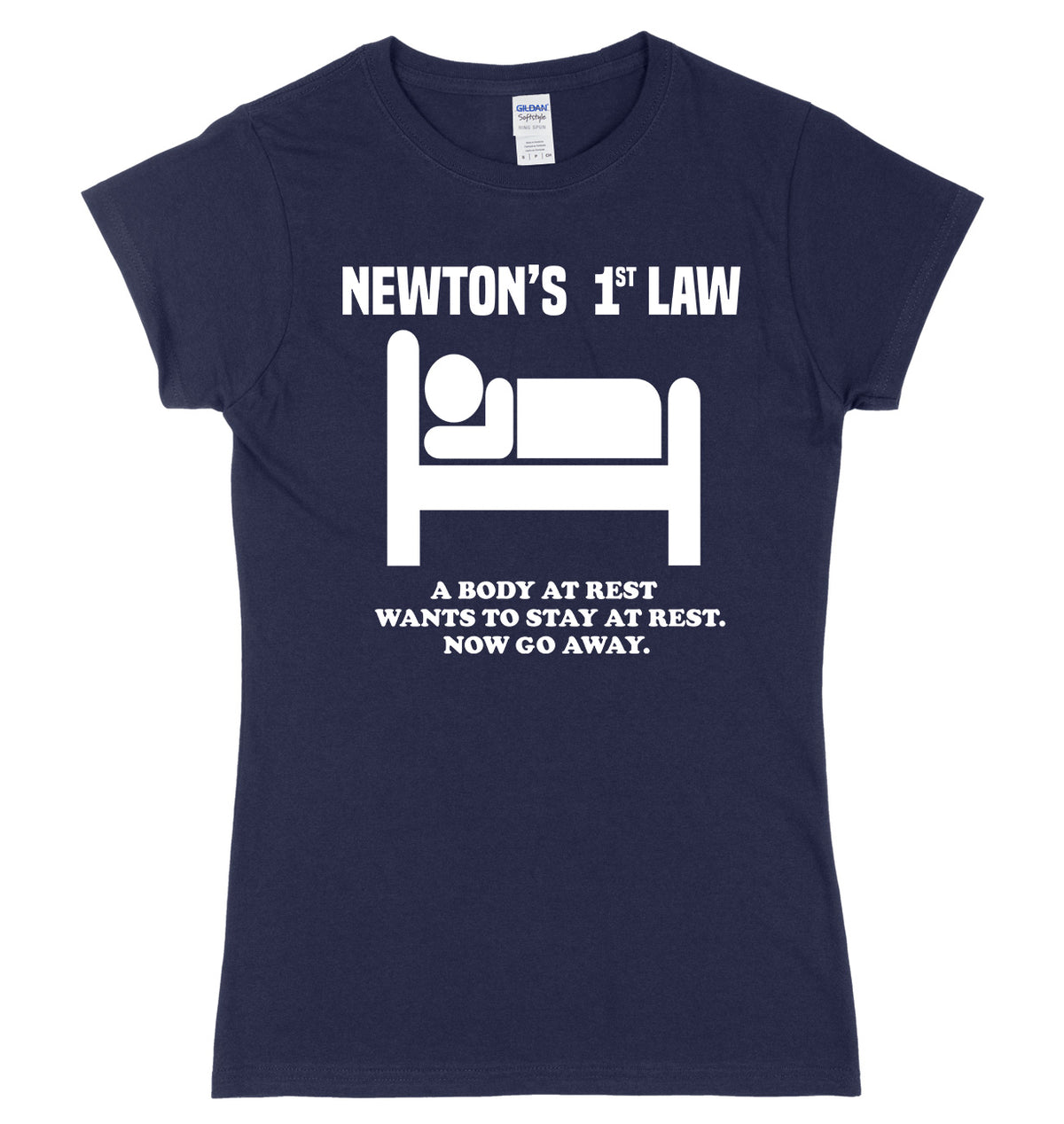 Newton&#39;s 1st Law A Body At Rest Wants To Stay At Rest Womens Slim Fit T-Shirt
