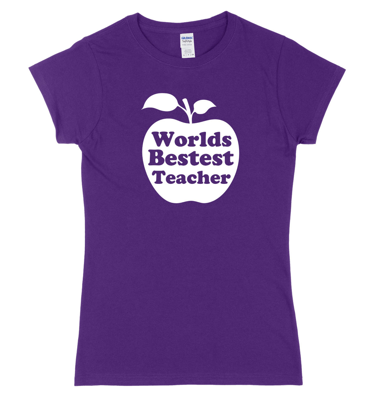 World&#39;s Bestest Teacher Womens Ladies Slim Fit T-Shirt