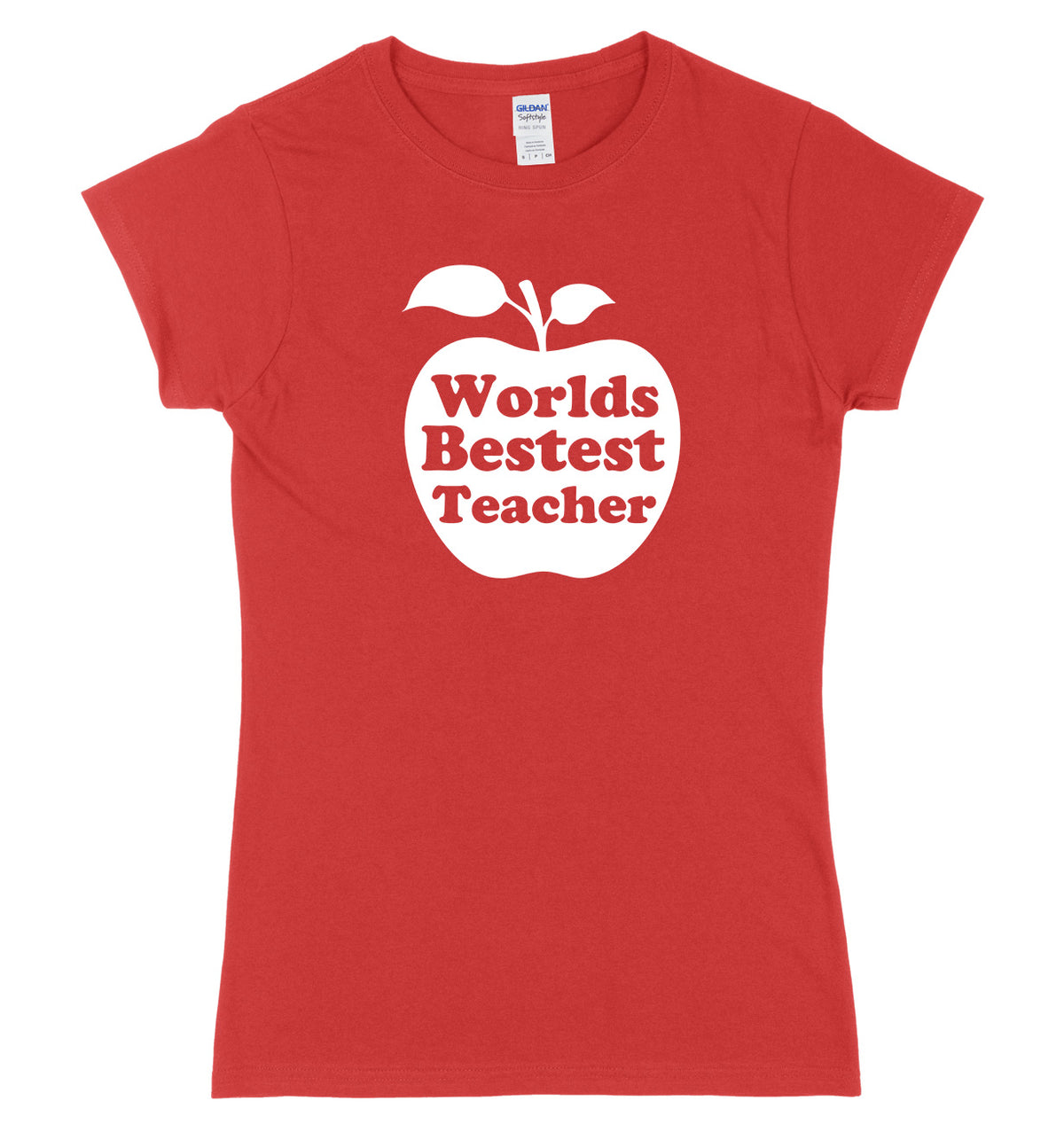World&#39;s Bestest Teacher Womens Ladies Slim Fit T-Shirt