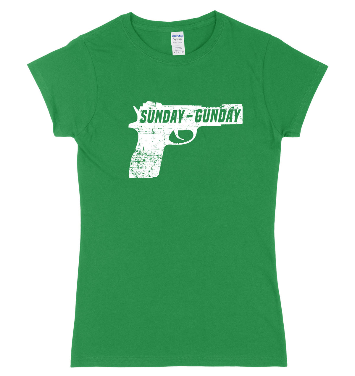 Sunday Gunday Pistol Firearm Gun Womens Slim Fit T-Shirt