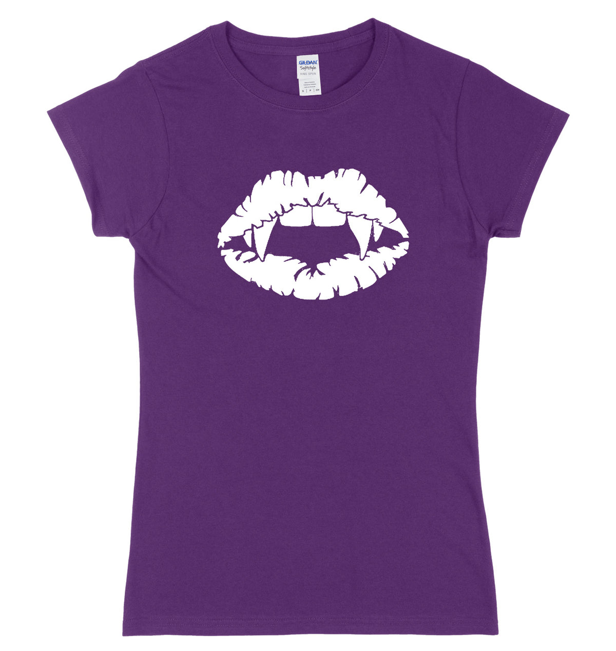Vampire Teeth Vampire Lips Design Womens Ladies Slim Fit Halloween T-Shirt
