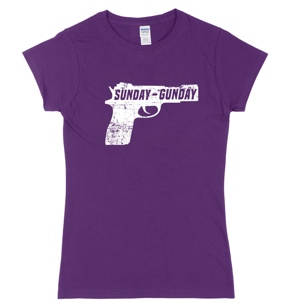 Sunday Gunday Pistol Firearm Gun Womens Slim Fit T-Shirt
