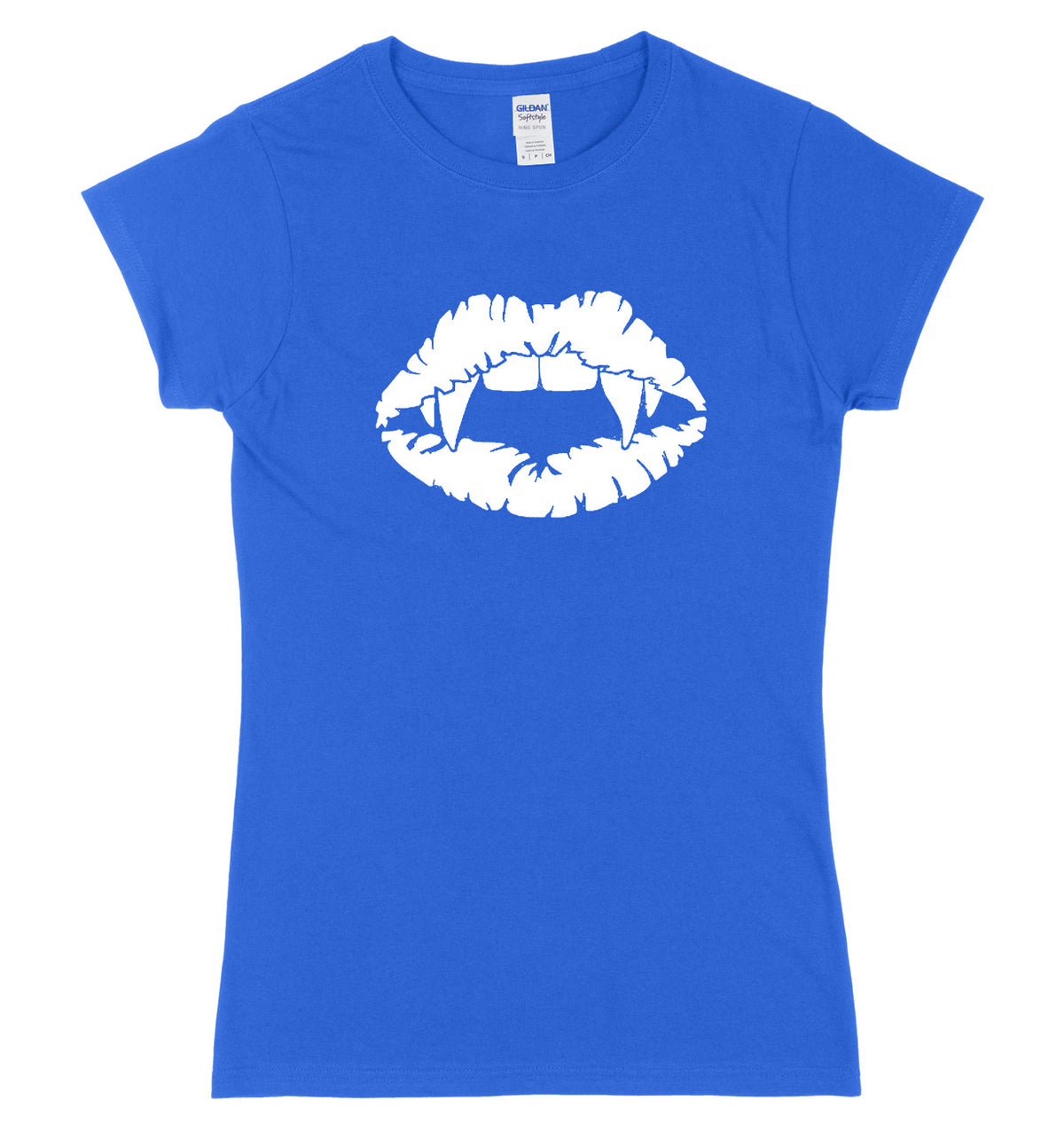 Vampire Teeth Vampire Lips Design Womens Ladies Slim Fit Halloween T-Shirt