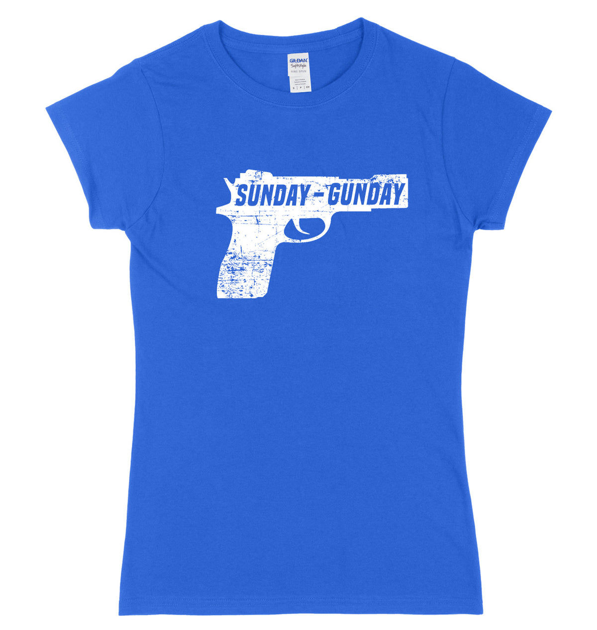 Sunday Gunday Pistol Firearm Gun Womens Slim Fit T-Shirt