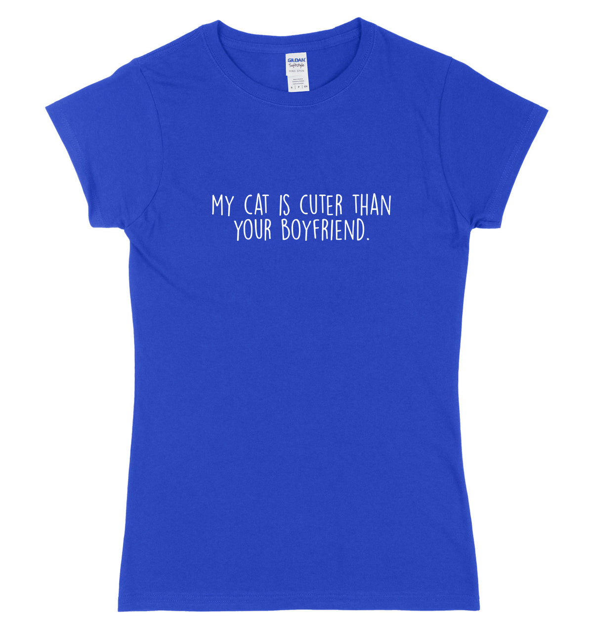 My Cat Is Cuter Than Your Boyfriend Womens Ladies Slim Fit T-Shirt