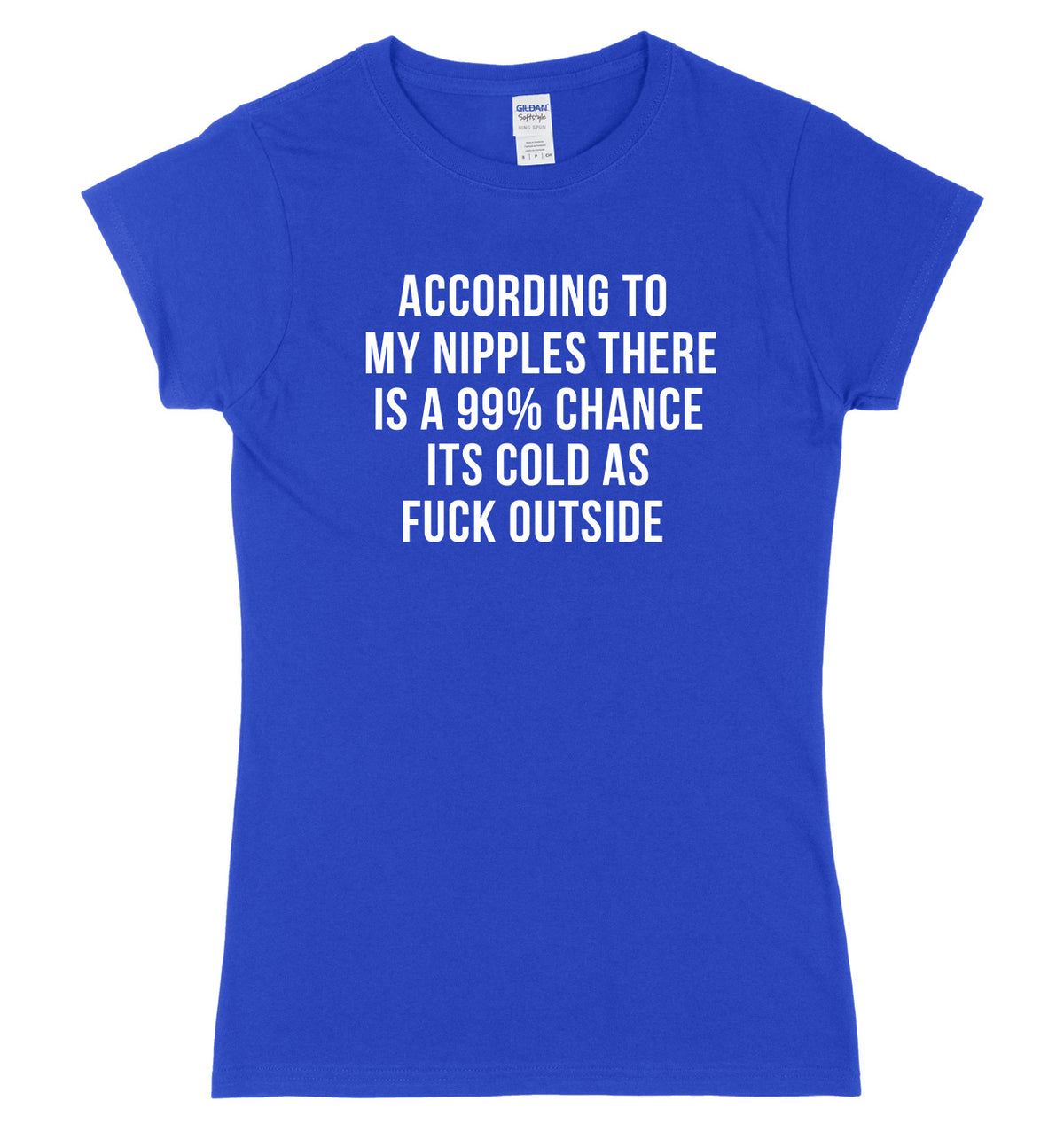 According To My Nipples There Is A 99% Chance It&#39;s Cold Outside Womens Ladies Slim Fit T-Shirt