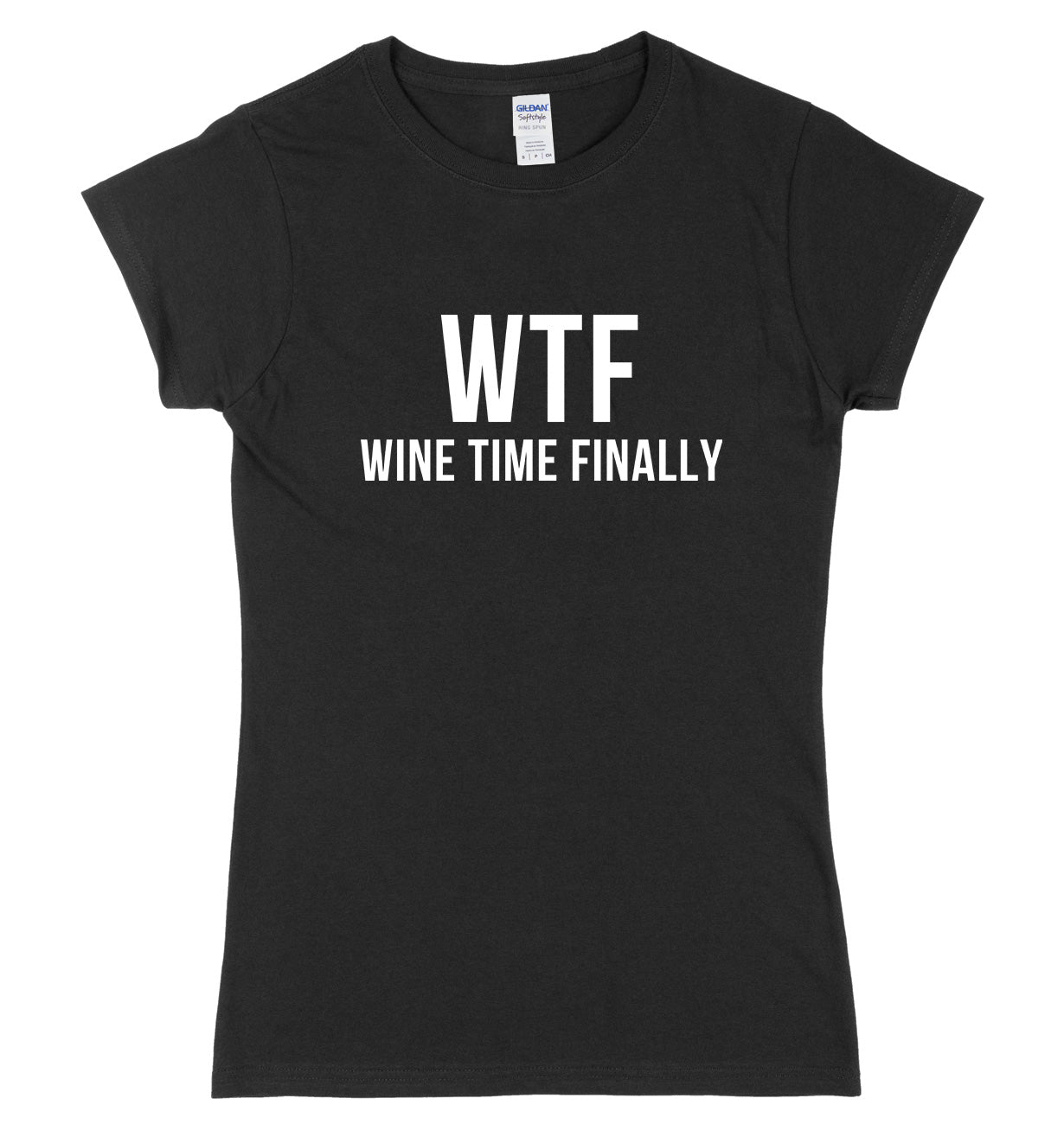 WTF Wine Time Finally Womens Ladies Slim Fit T-Shirt