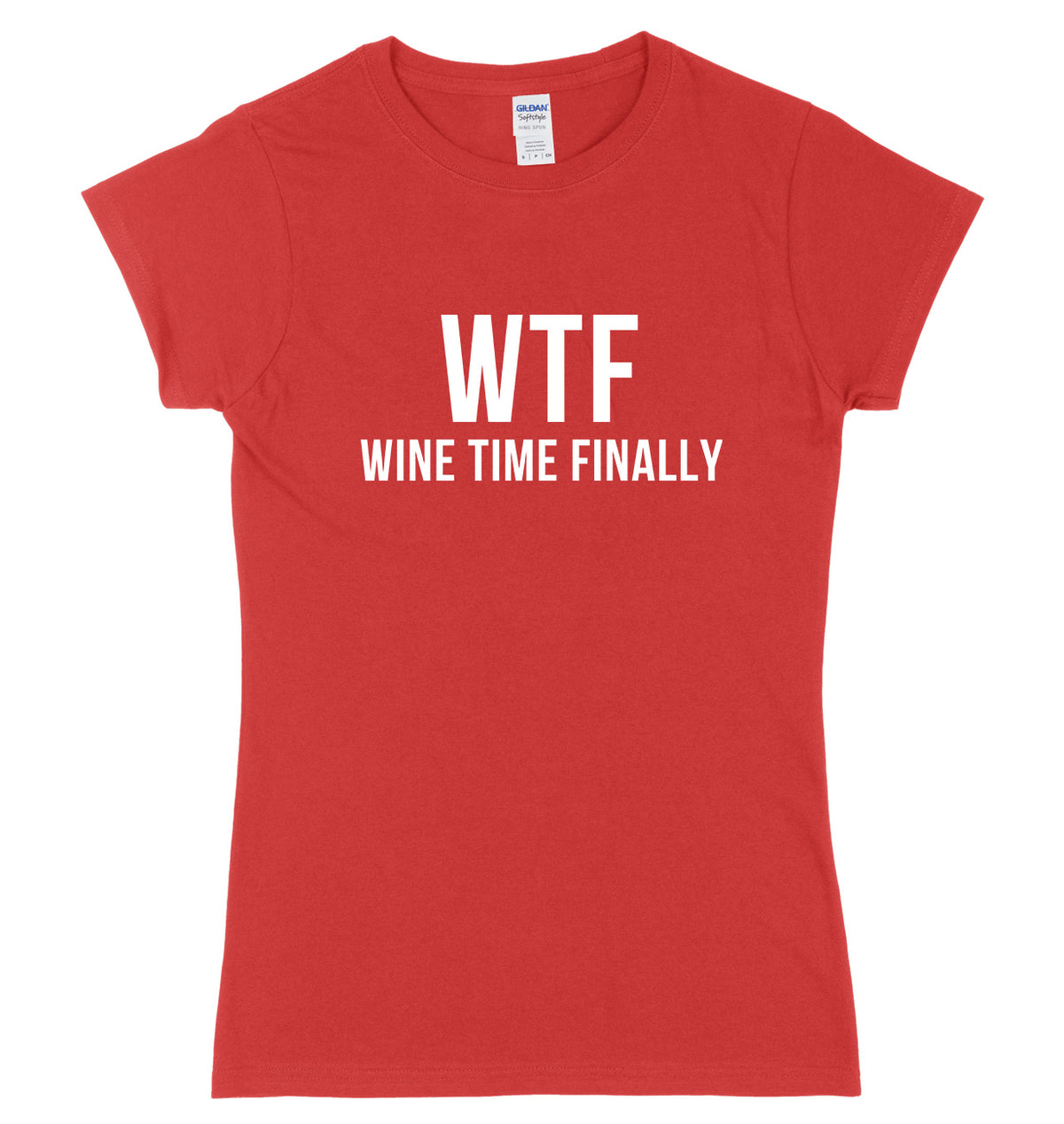 WTF Wine Time Finally Womens Ladies Slim Fit T-Shirt