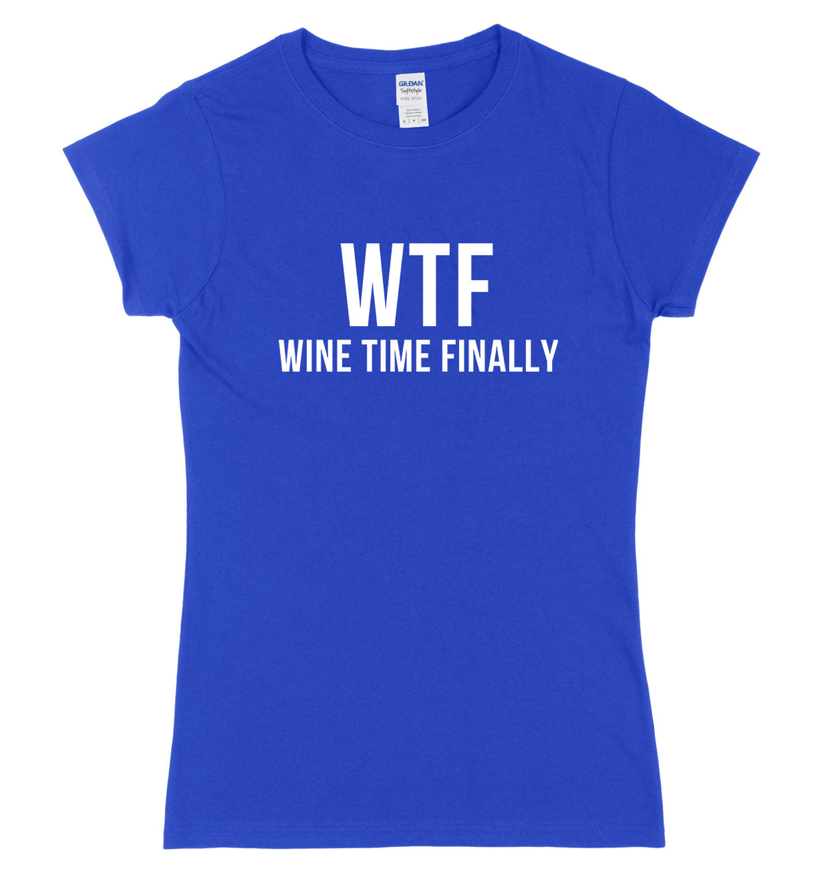 WTF Wine Time Finally Womens Ladies Slim Fit T-Shirt