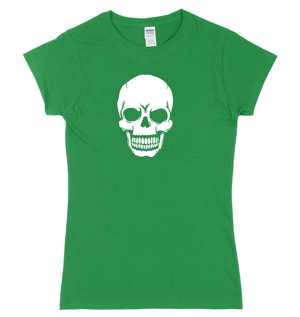 Skeleton Skull Face Design Womens Ladies Slim Fit Halloween T-Shirt