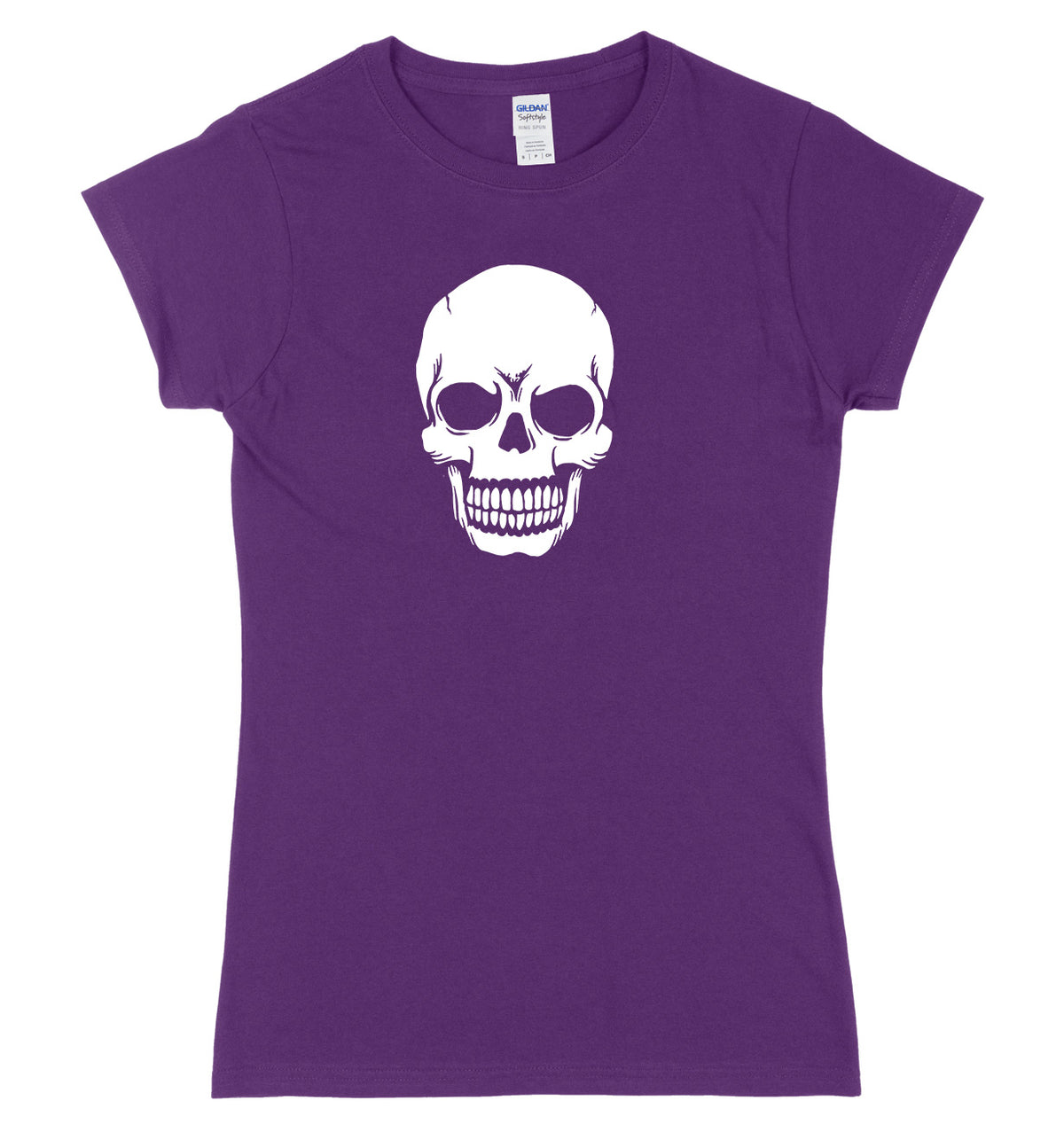 Skeleton Skull Face Design Womens Ladies Slim Fit Halloween T-Shirt