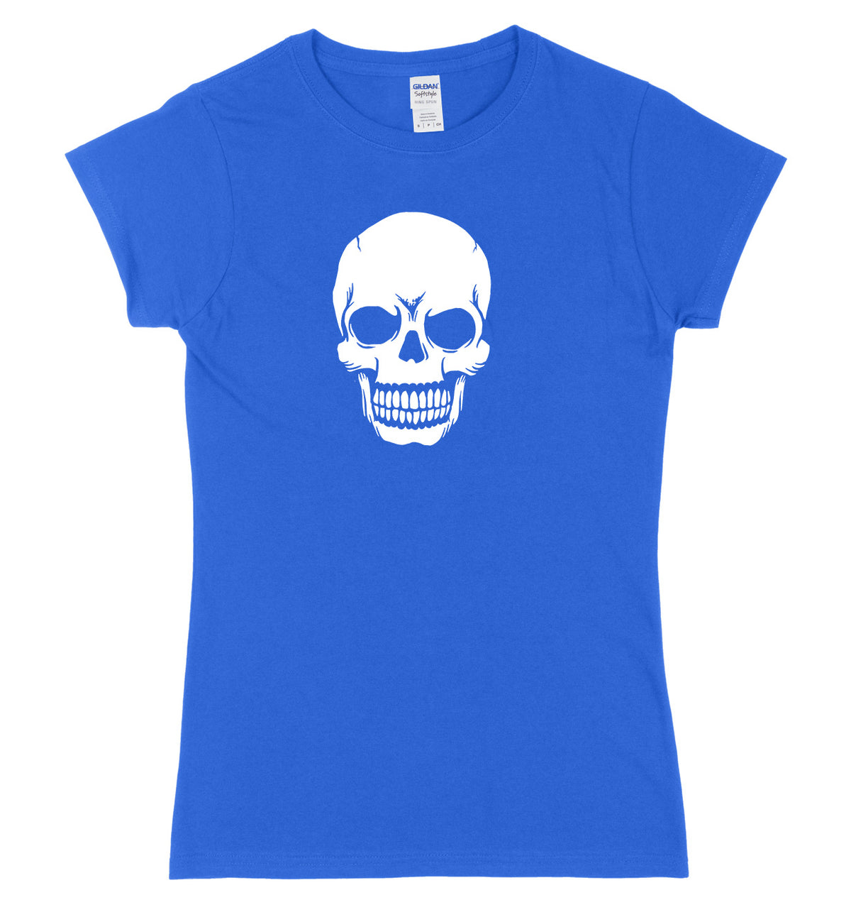 Skeleton Skull Face Design Womens Ladies Slim Fit Halloween T-Shirt