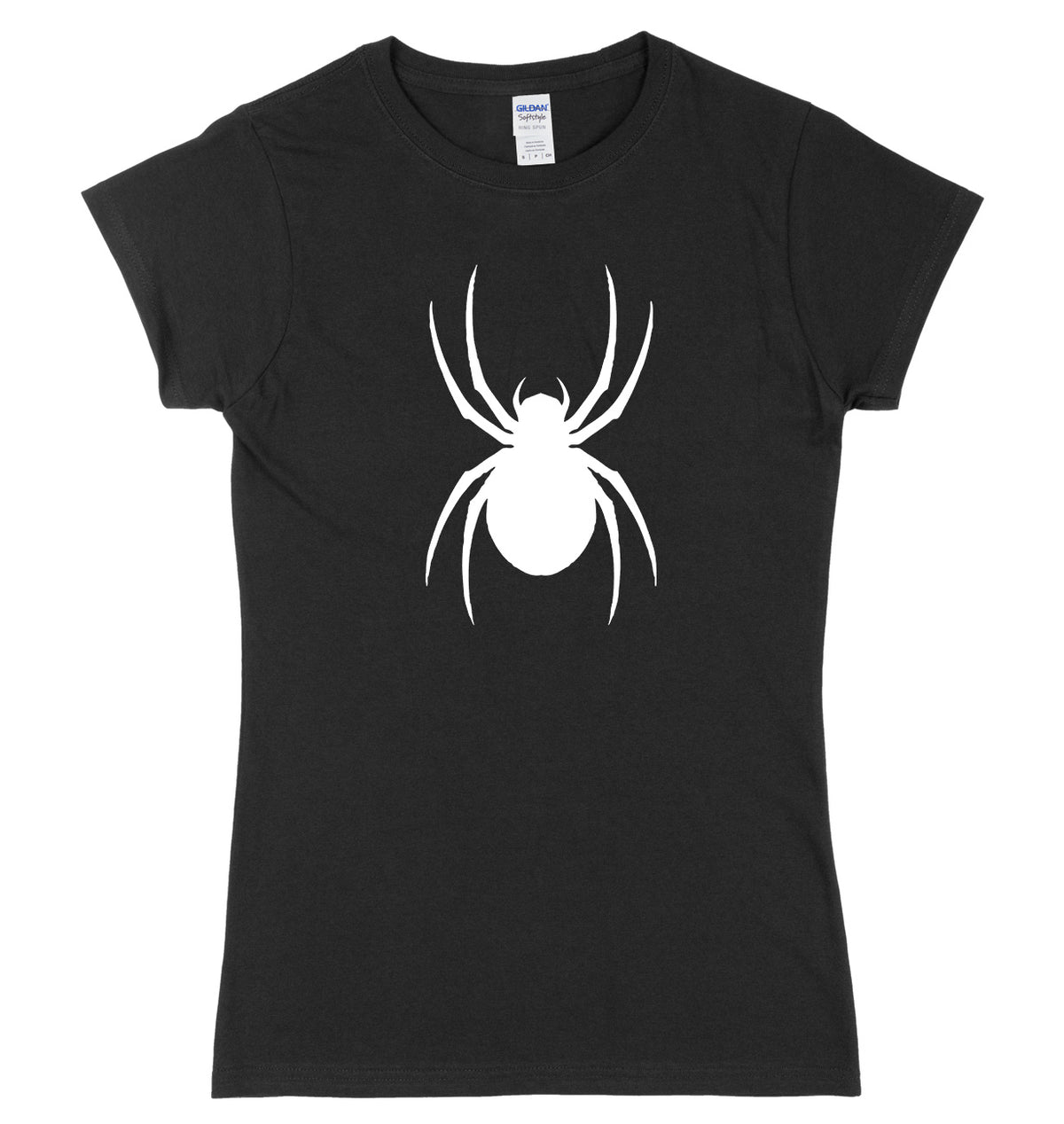 Large Spider Tarantula Design Womens Ladies Slim Fit Halloween T-Shirt