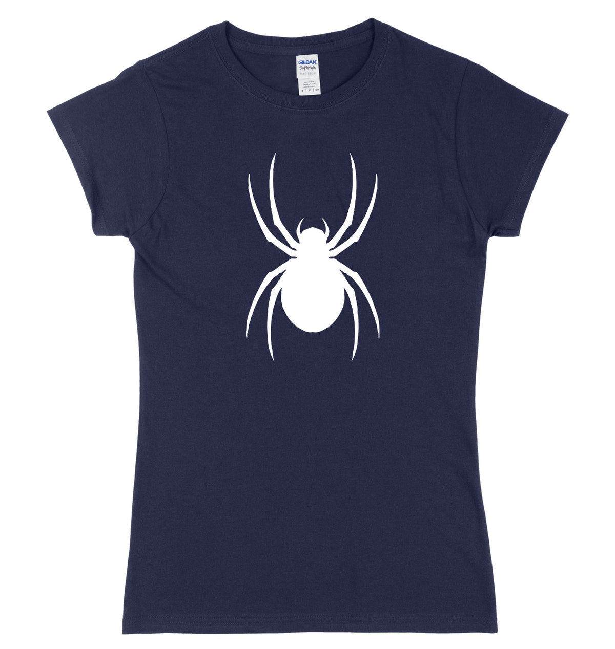Large Spider Tarantula Design Womens Ladies Slim Fit Halloween T-Shirt