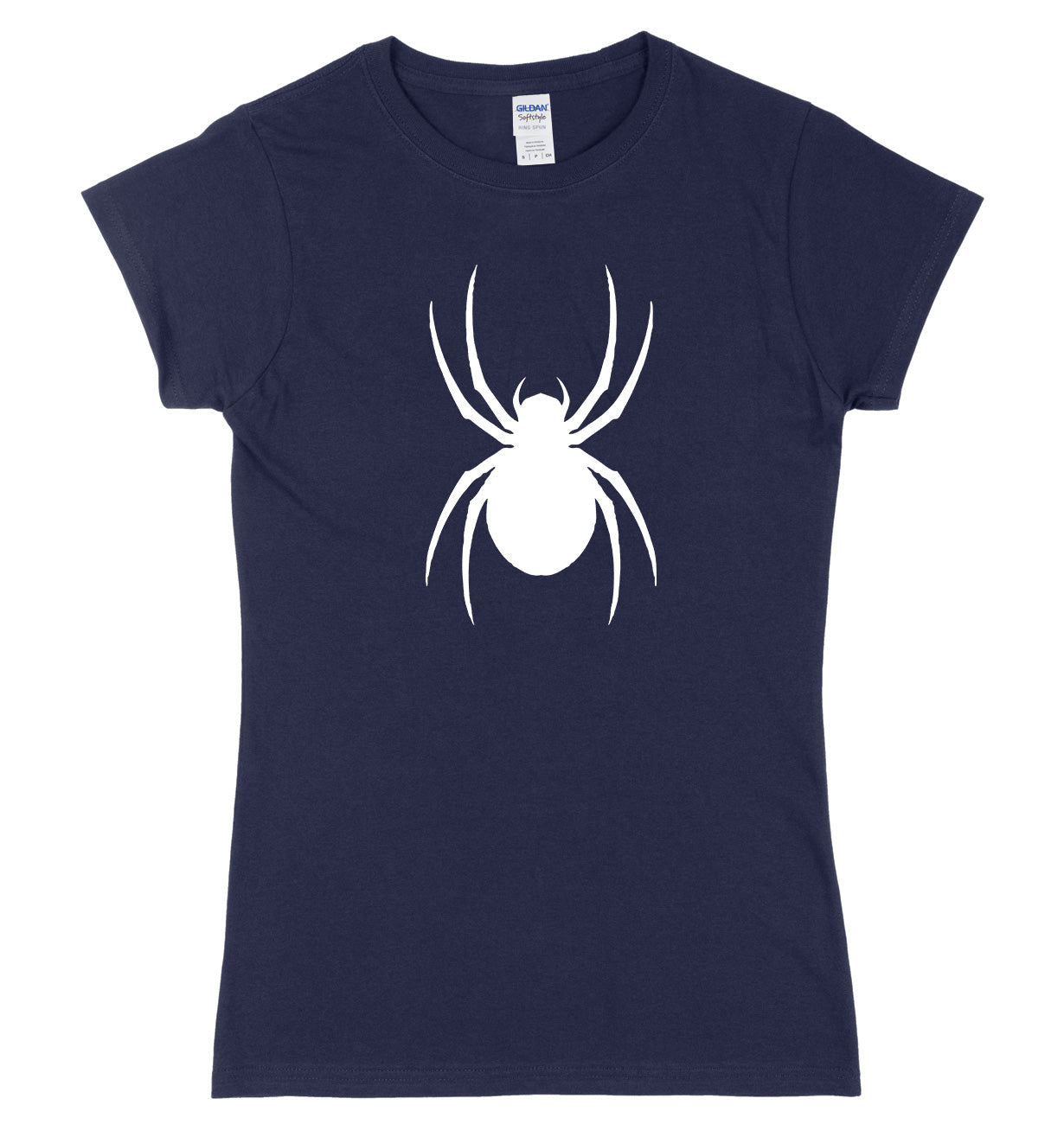 Large Spider Tarantula Design Womens Ladies Slim Fit Halloween T-Shirt