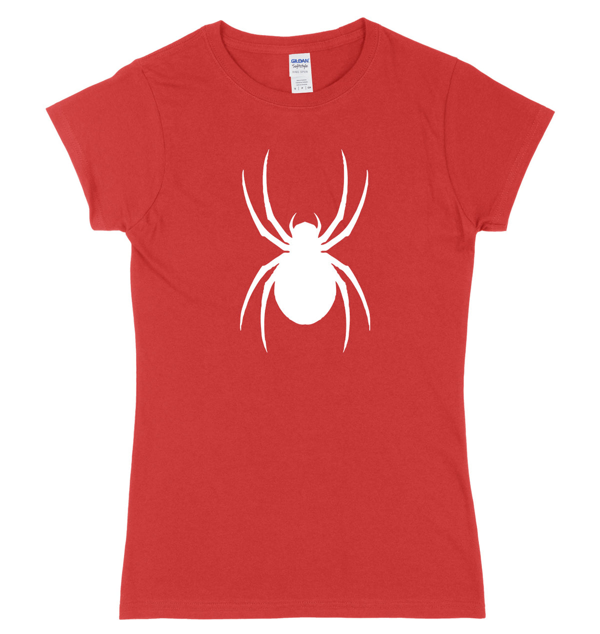 Large Spider Tarantula Design Womens Ladies Slim Fit Halloween T-Shirt
