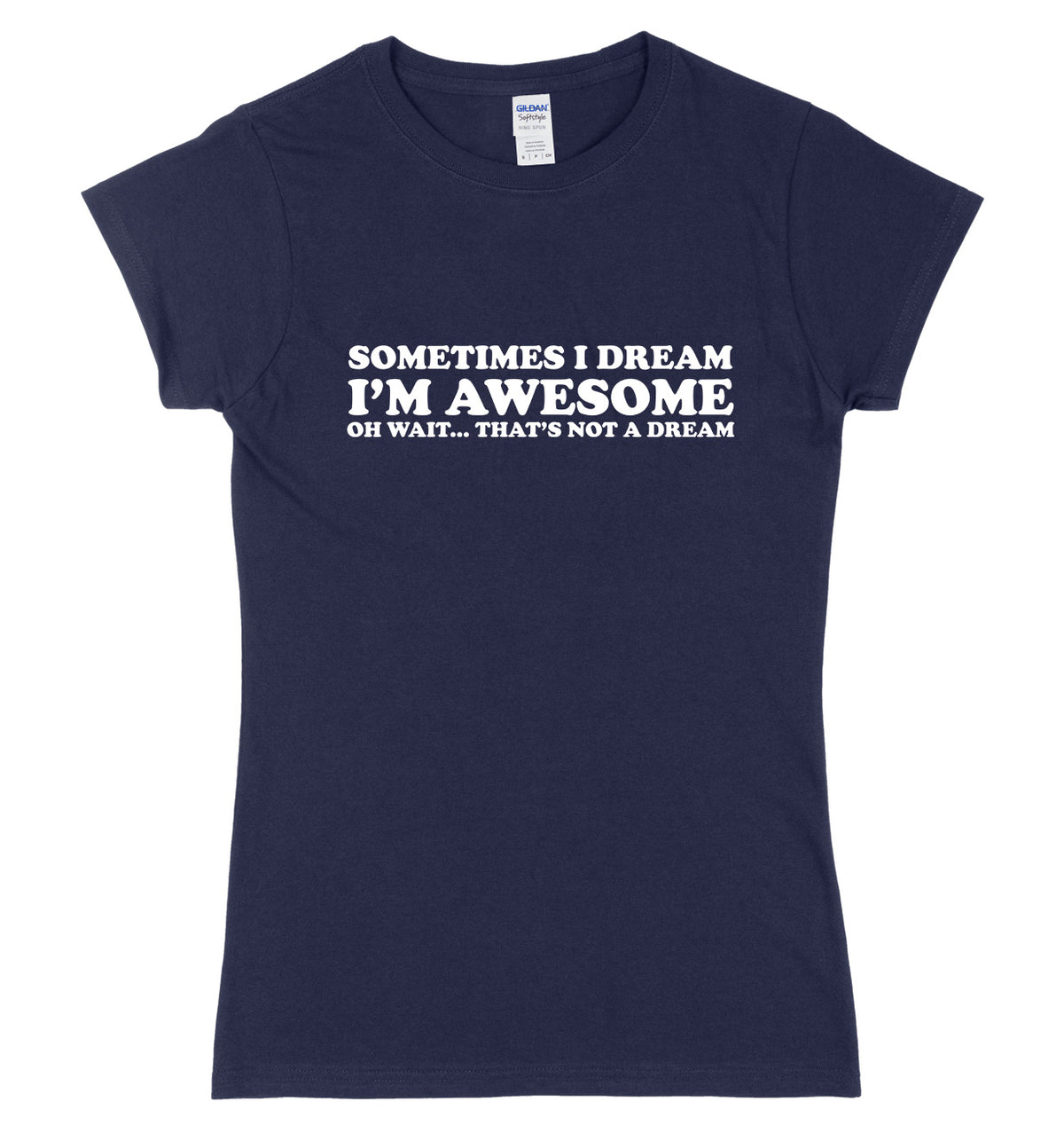 Sometimes I Dream I&#39;m Awesome Oh Wait...That&#39;s Not A Dream Womens Ladies Slim Fit T-Shirt