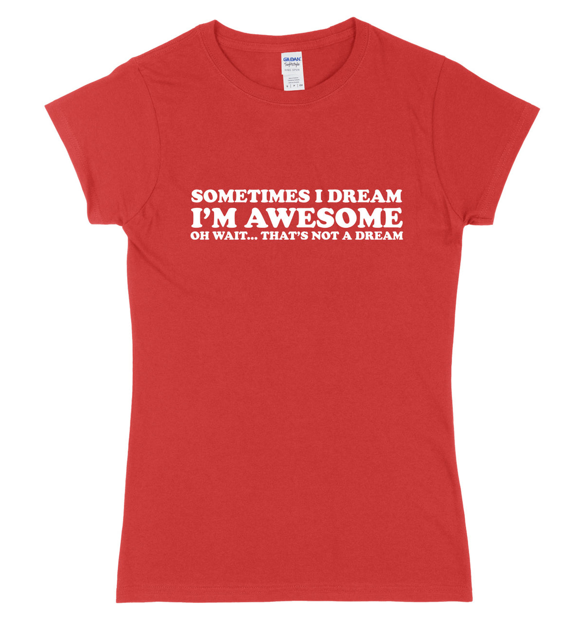 Sometimes I Dream I&#39;m Awesome Oh Wait...That&#39;s Not A Dream Womens Ladies Slim Fit T-Shirt