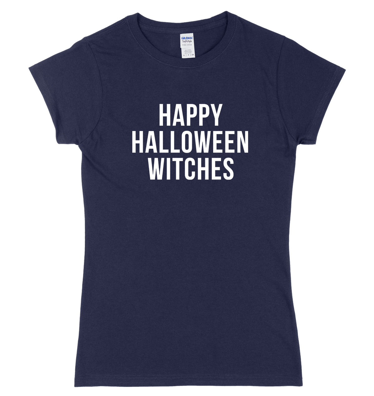 Happy Halloween Witches Womens Ladies Slim Fit Halloween T-Shirt