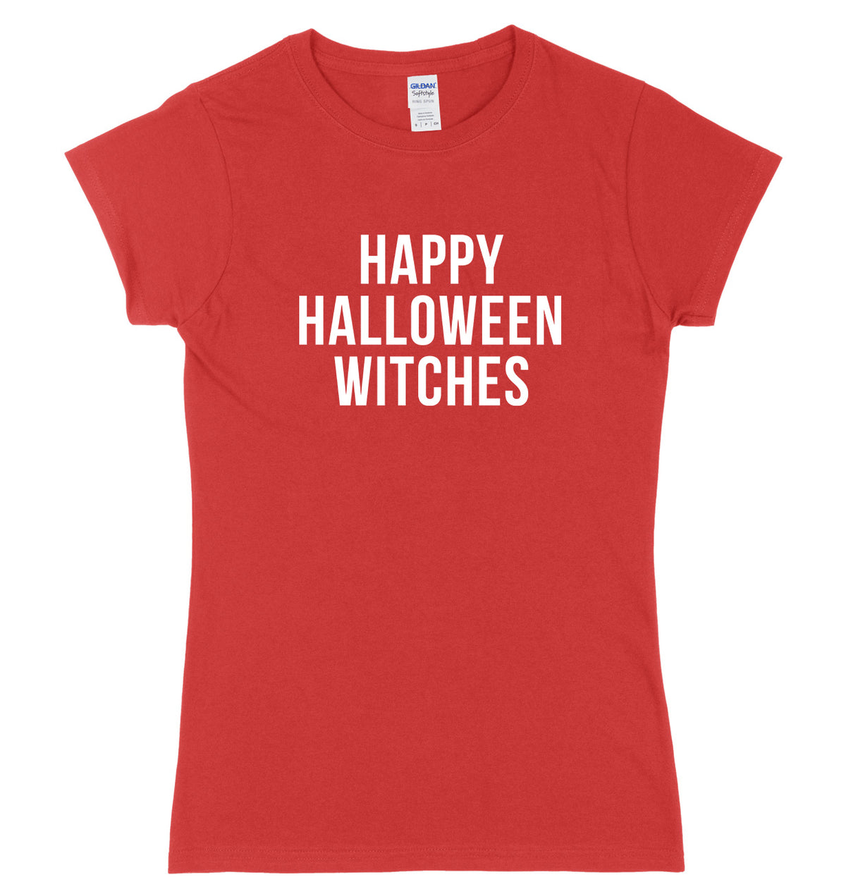 Happy Halloween Witches Womens Ladies Slim Fit Halloween T-Shirt