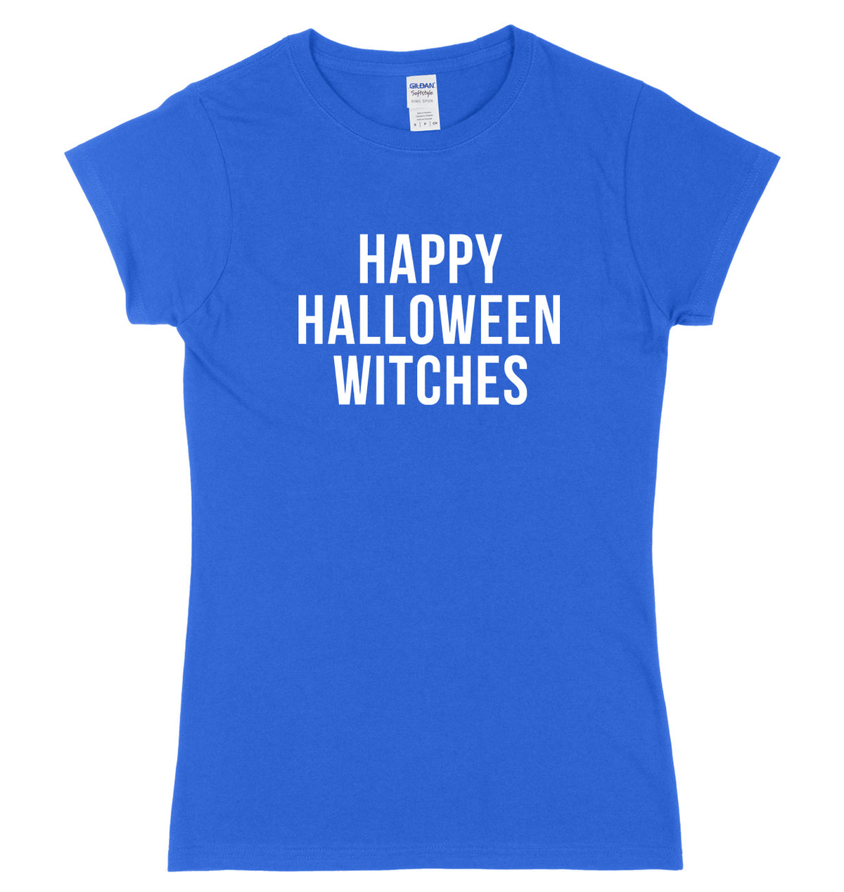Happy Halloween Witches Womens Ladies Slim Fit Halloween T-Shirt