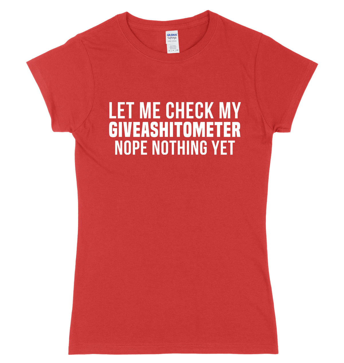 Let Me Check My GIVEASHITOMETER Nope Nothing Yet Womens Ladies Slim Fit T-Shirt