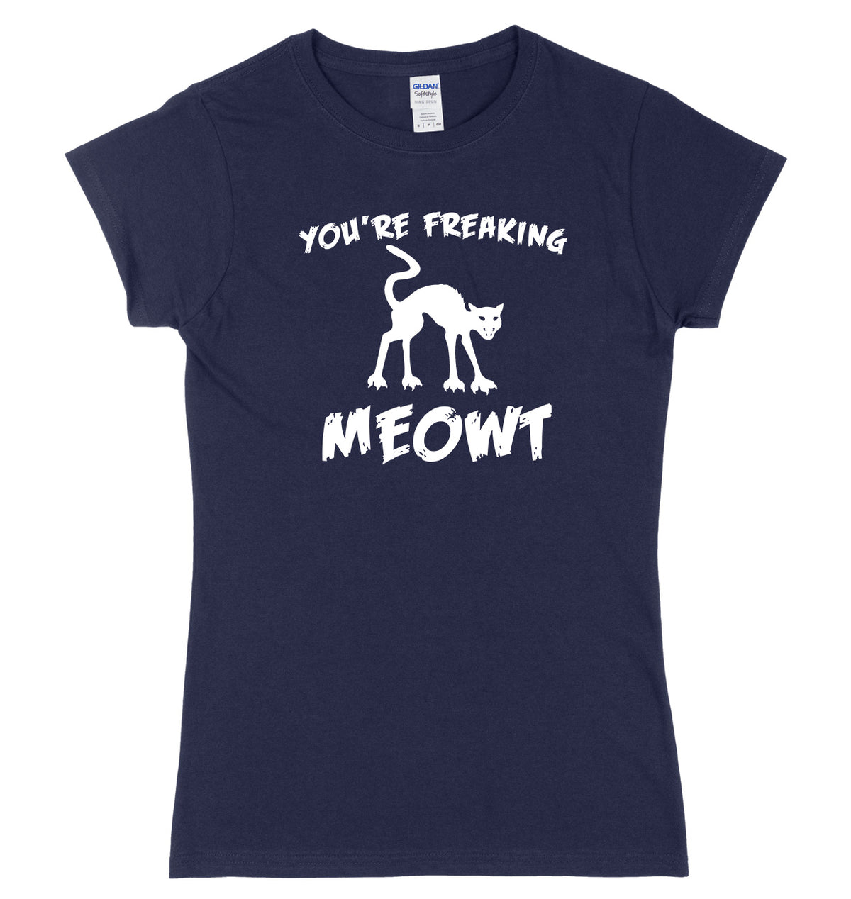 You&#39;re Freaking Meowt Womens Ladies Slim Fit Halloween T-Shirt