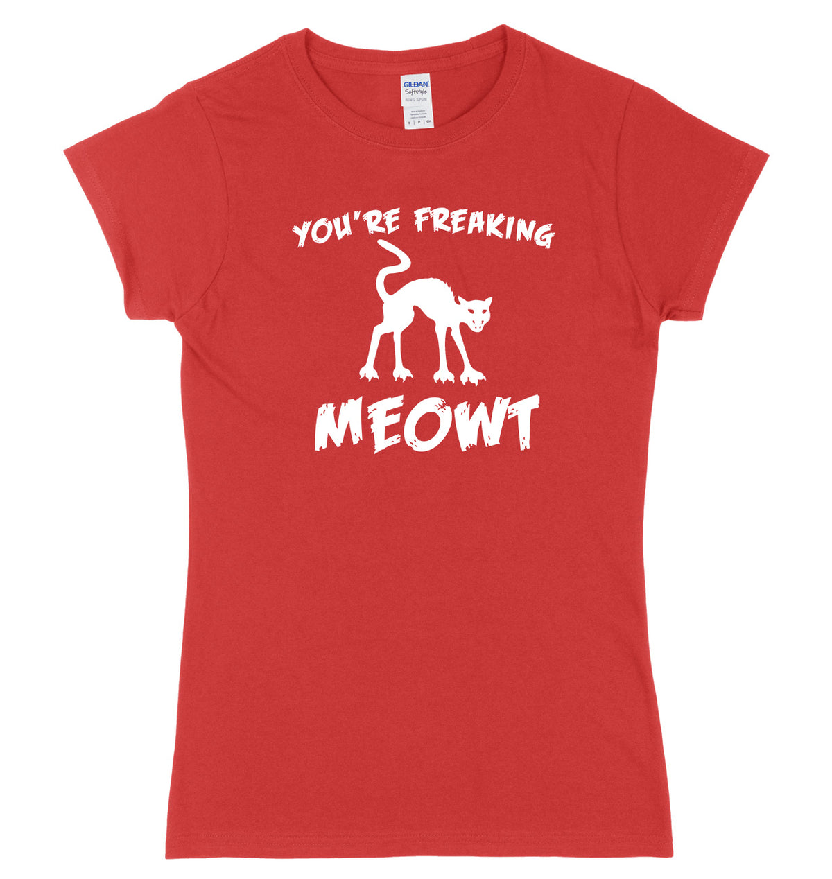 You&#39;re Freaking Meowt Womens Ladies Slim Fit Halloween T-Shirt