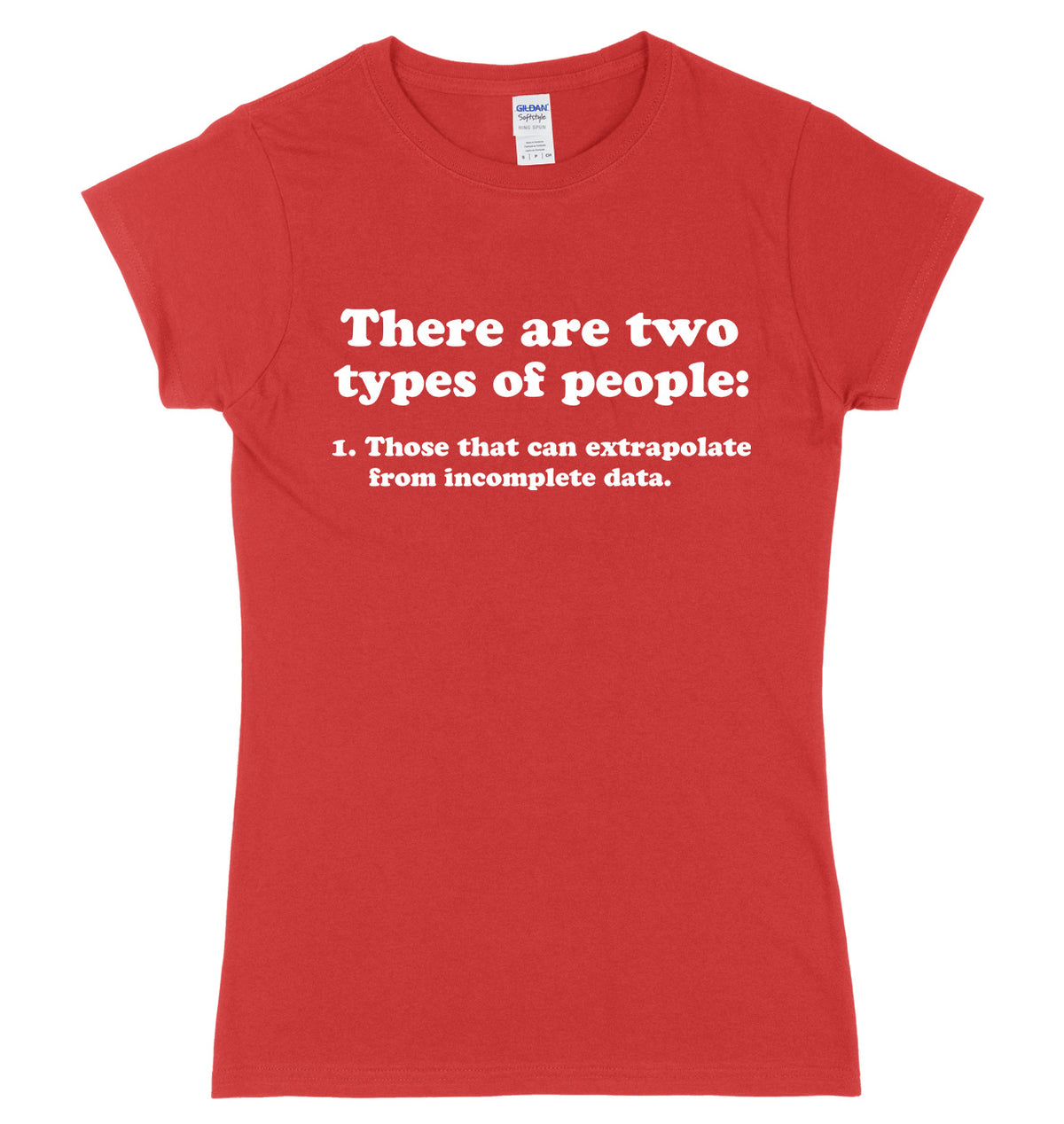 There Are Two Types Of People: 1.Those That Can Extrapolate From Incomplete Data Womens Slim Fit T-Shirt