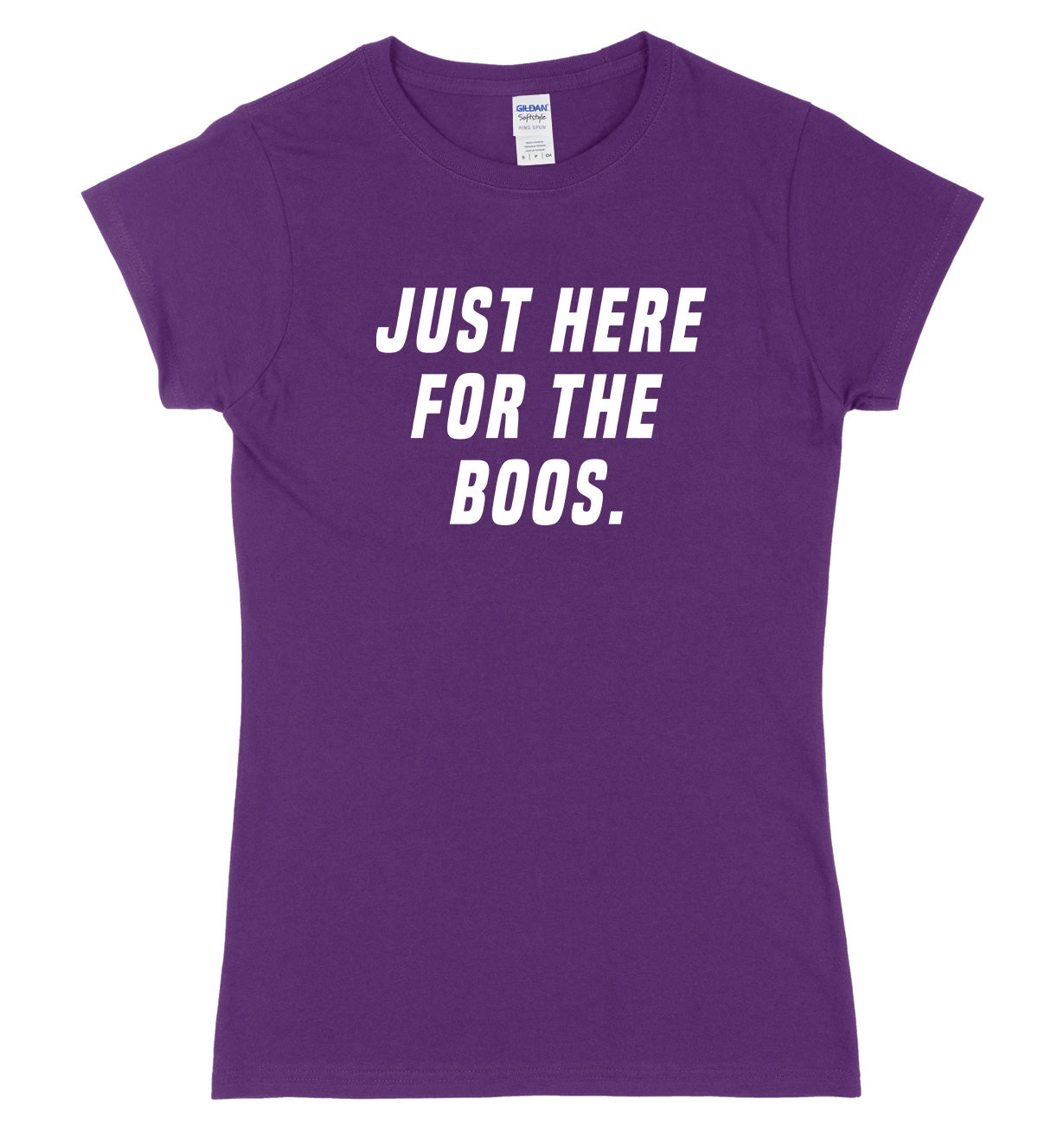 Just Here For The Boos Womens Ladies Slim Fit Halloween T-Shirt