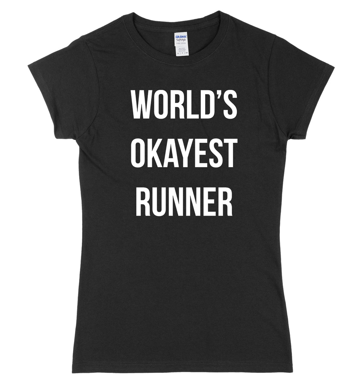 World&#39;s Okayest Runner Womens Ladies Slim Fit T-Shirt