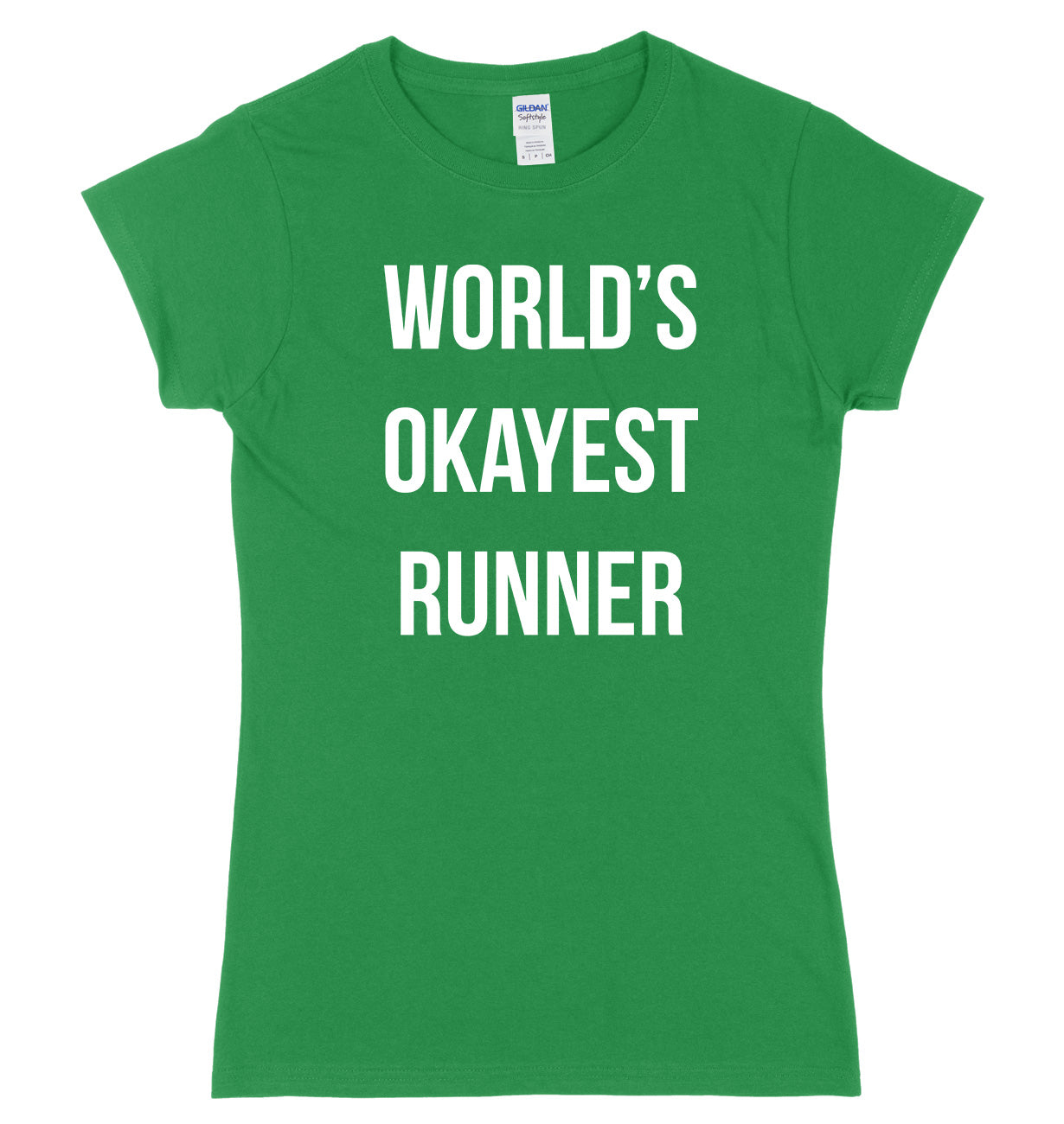 World's Okayest Runner Womens Ladies Slim Fit T-Shirt