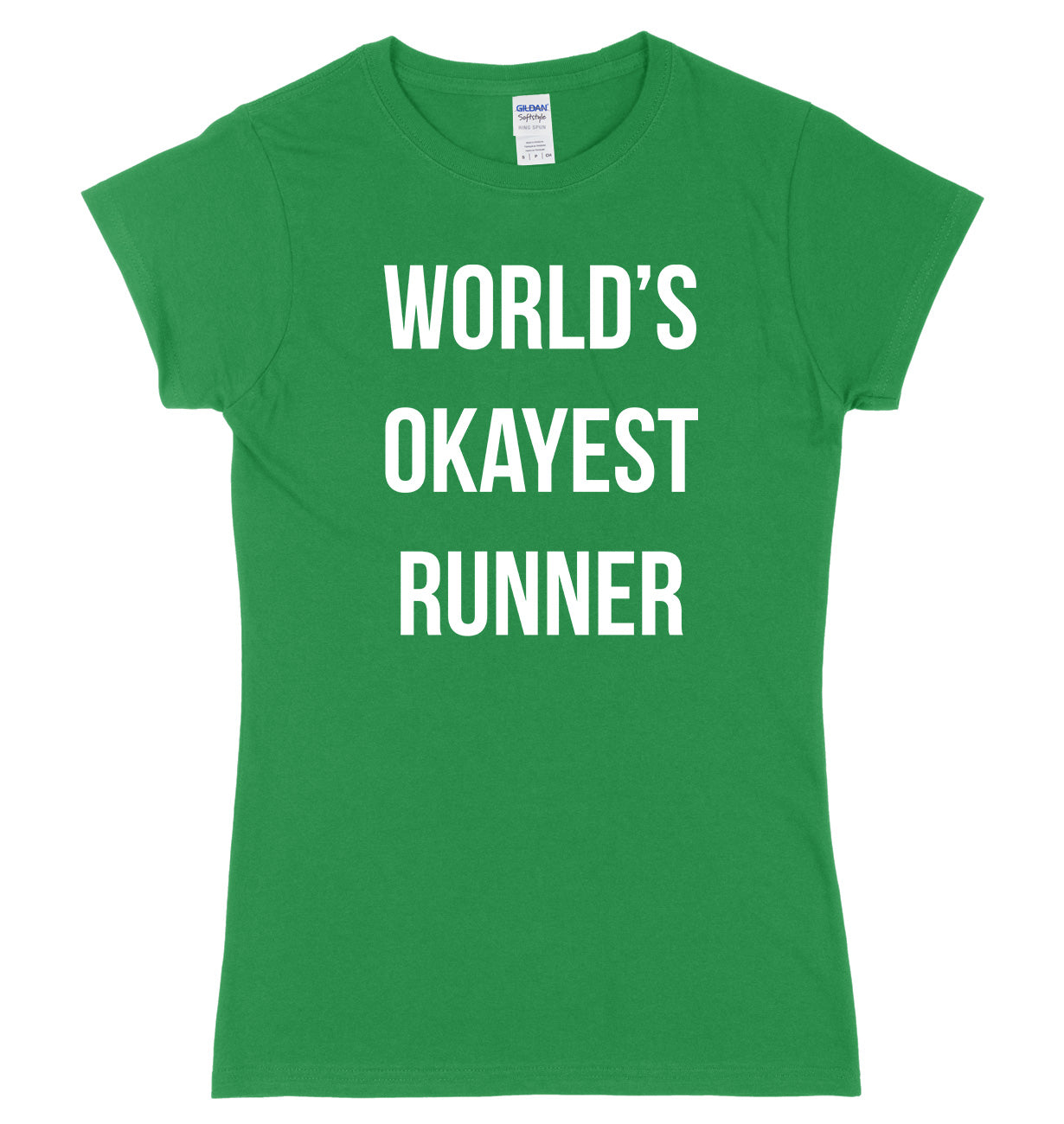 World's Okayest Runner Womens Ladies Slim Fit T-Shirt