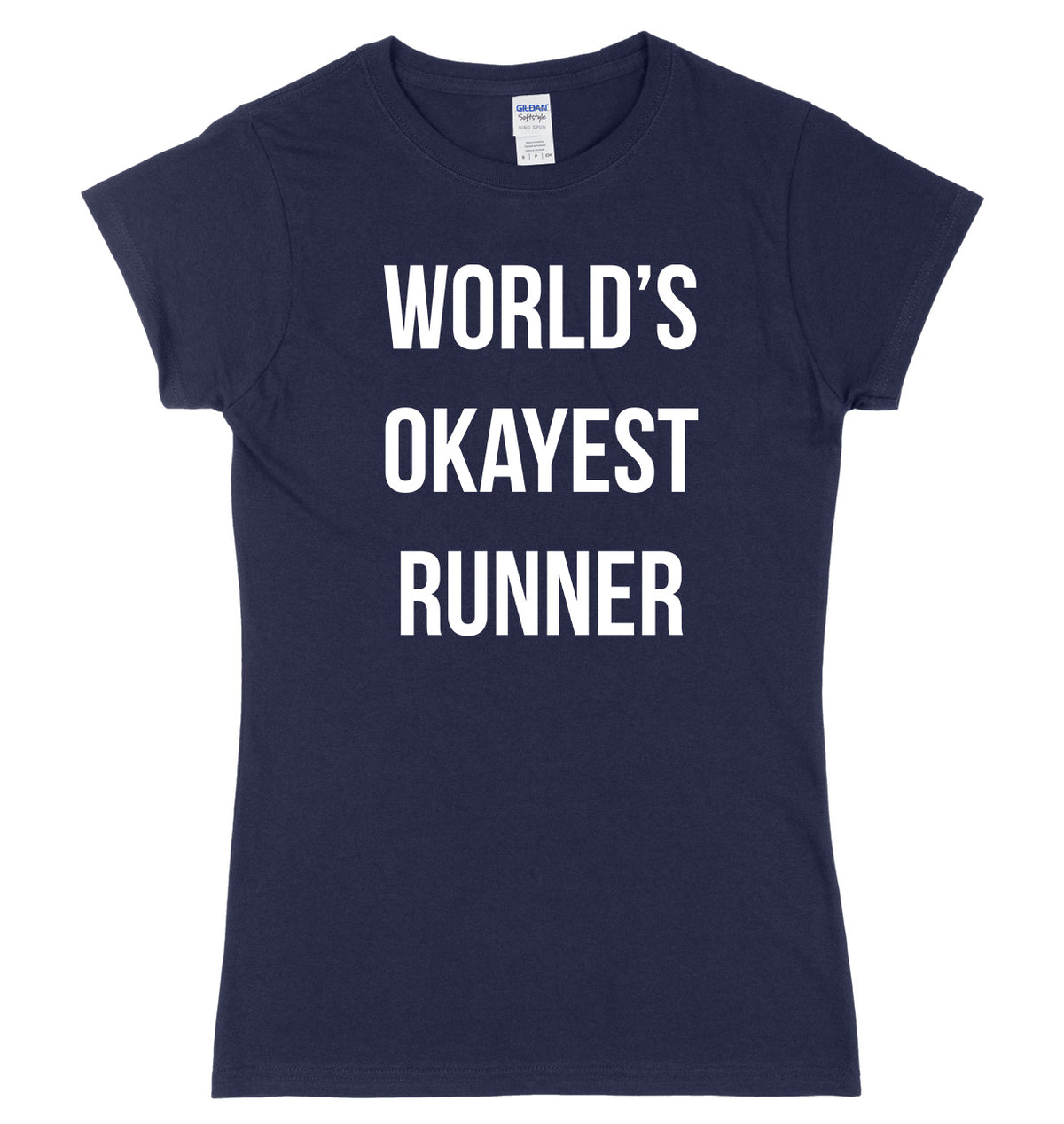 World&#39;s Okayest Runner Womens Ladies Slim Fit T-Shirt