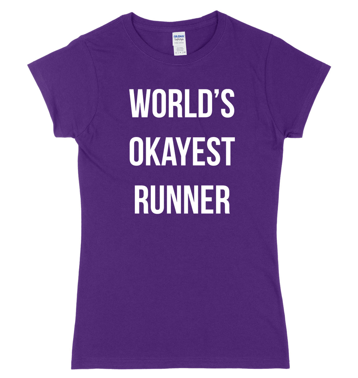 World&#39;s Okayest Runner Womens Ladies Slim Fit T-Shirt