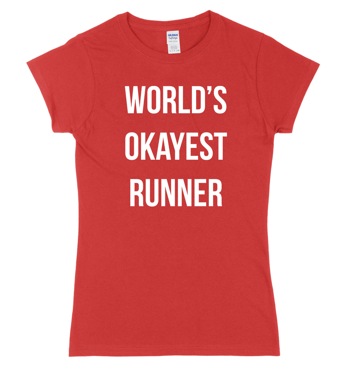World&#39;s Okayest Runner Womens Ladies Slim Fit T-Shirt