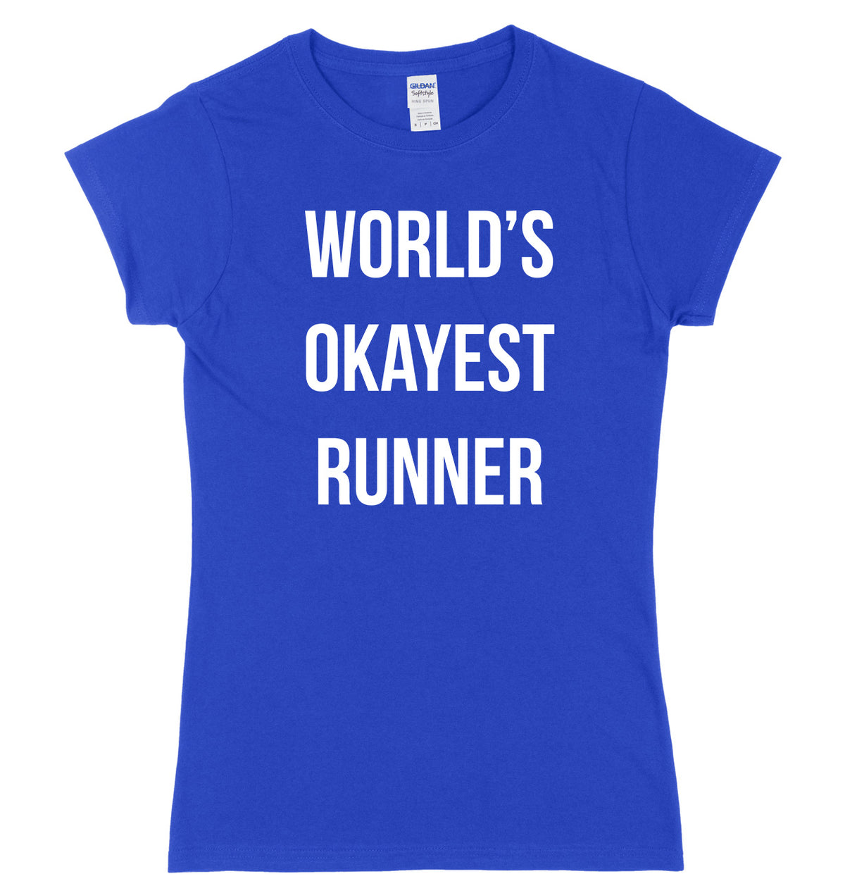 World&#39;s Okayest Runner Womens Ladies Slim Fit T-Shirt