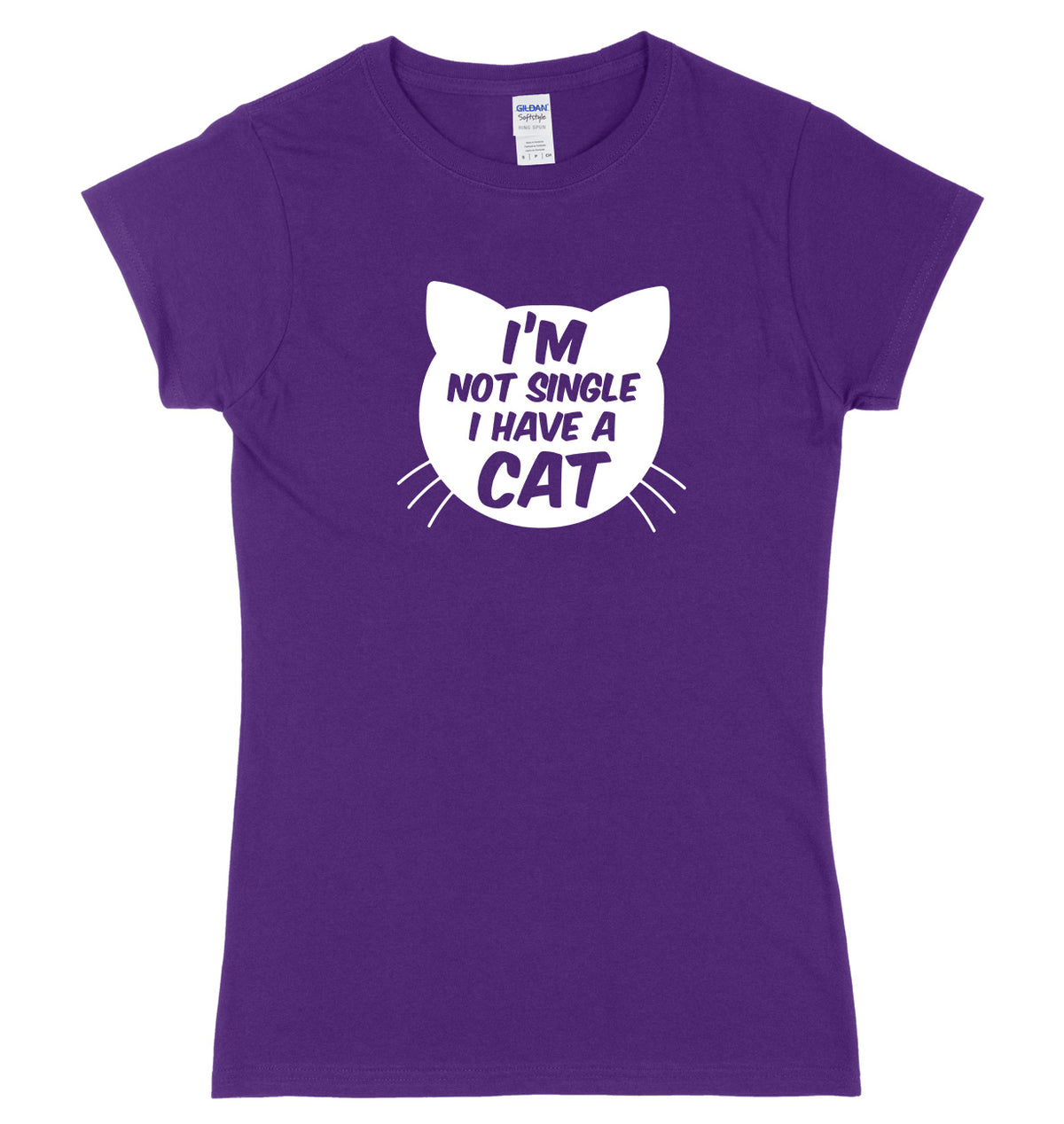 I&#39;m Not Single I Have A Cat Womens Ladies Slim Fit T-Shirt