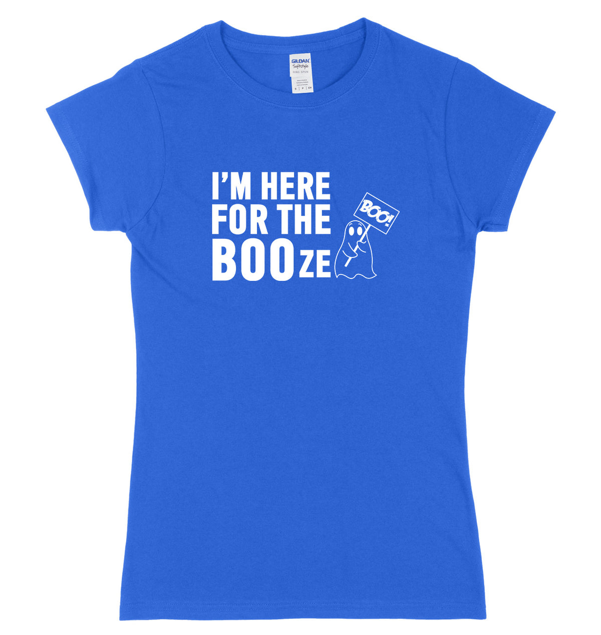I&#39;m Here For The BOOze Womens Ladies Slim Fit Halloween T-Shirt