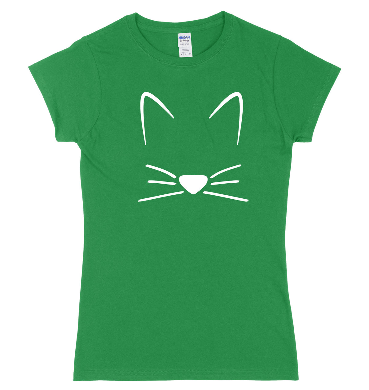 Meow Cat Kitten Whiskers Womens Ladies Slim Fit T-Shirt