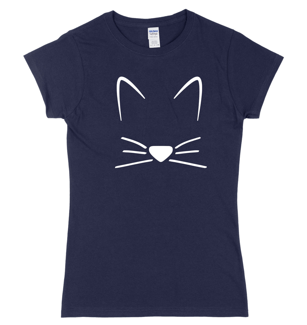 Meow Cat Kitten Whiskers Womens Ladies Slim Fit T-Shirt