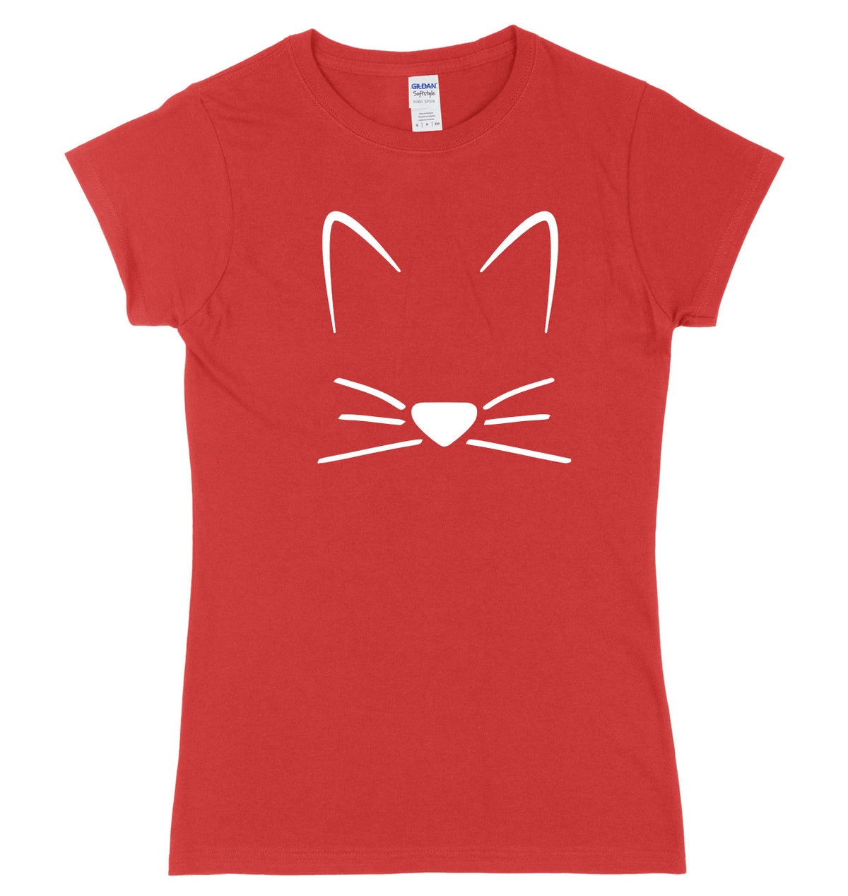 Meow Cat Kitten Whiskers Womens Ladies Slim Fit T-Shirt
