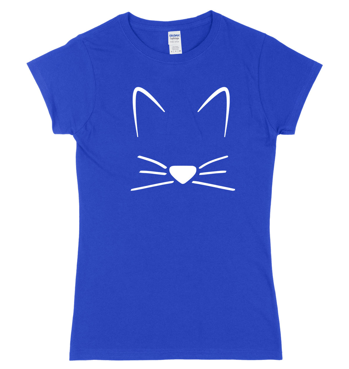 Meow Cat Kitten Whiskers Womens Ladies Slim Fit T-Shirt
