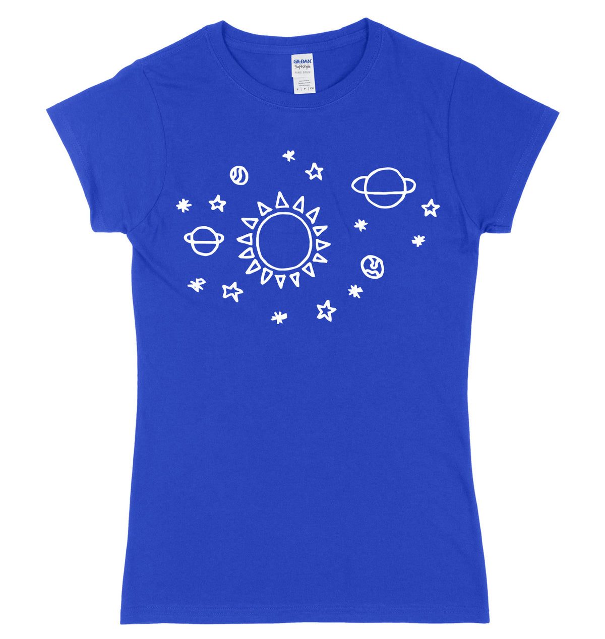 Space Pattern Solar System Womens Ladies Slim Fit T-Shirt