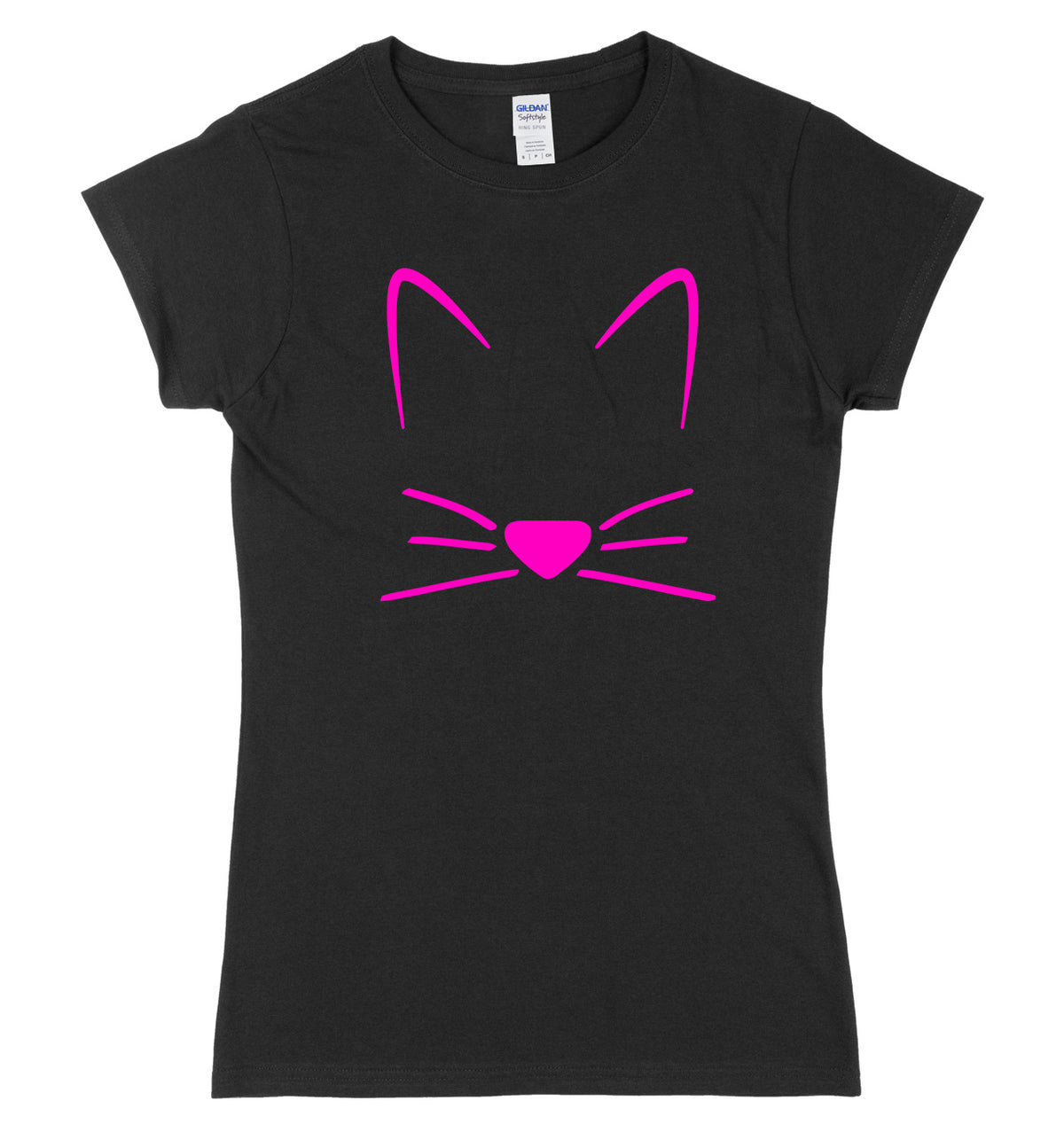 Meow Cat Kitten Breast Print Womens Ladies Slim Fit T-Shirt