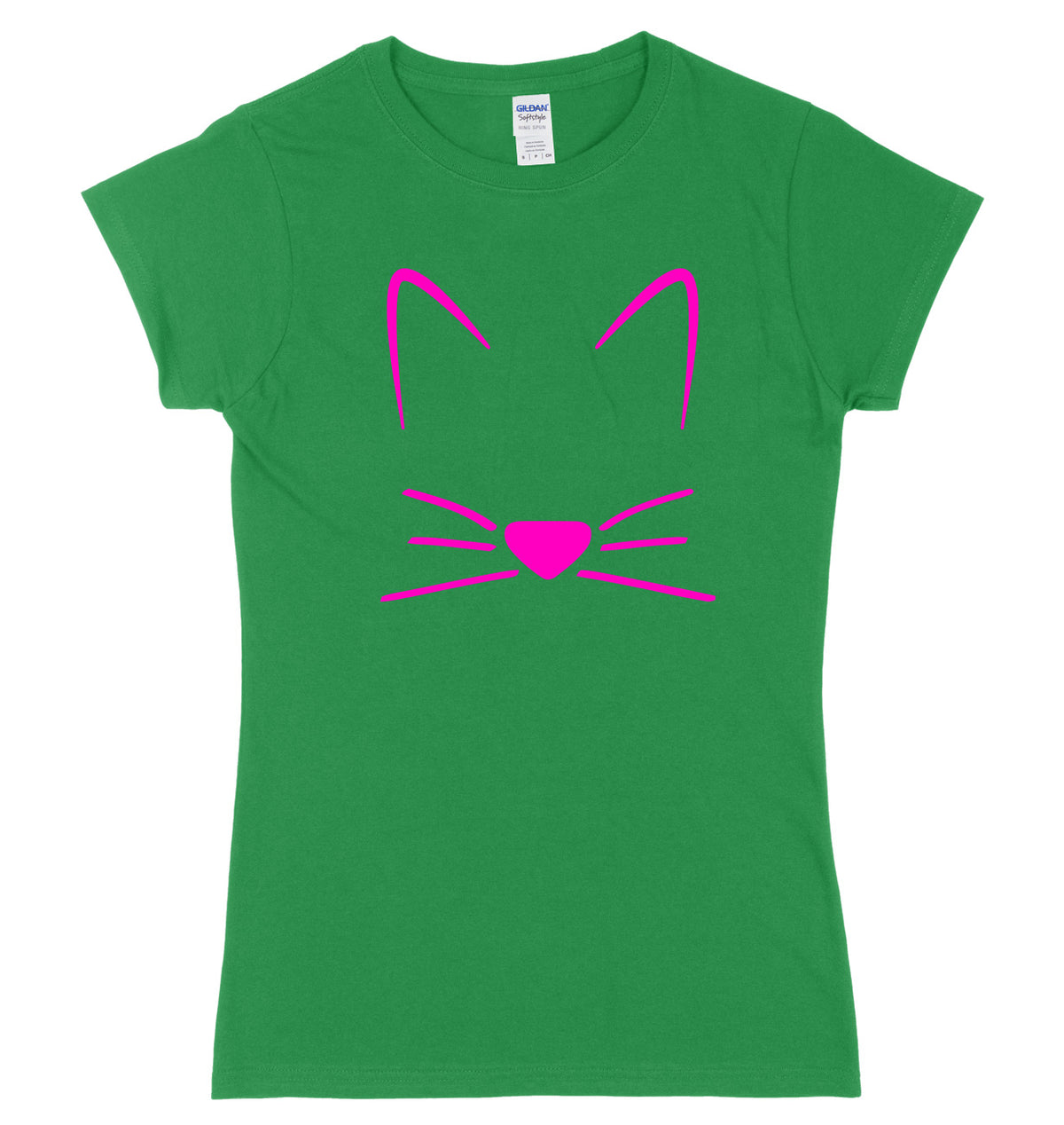 Meow Cat Kitten Breast Print Womens Ladies Slim Fit T-Shirt