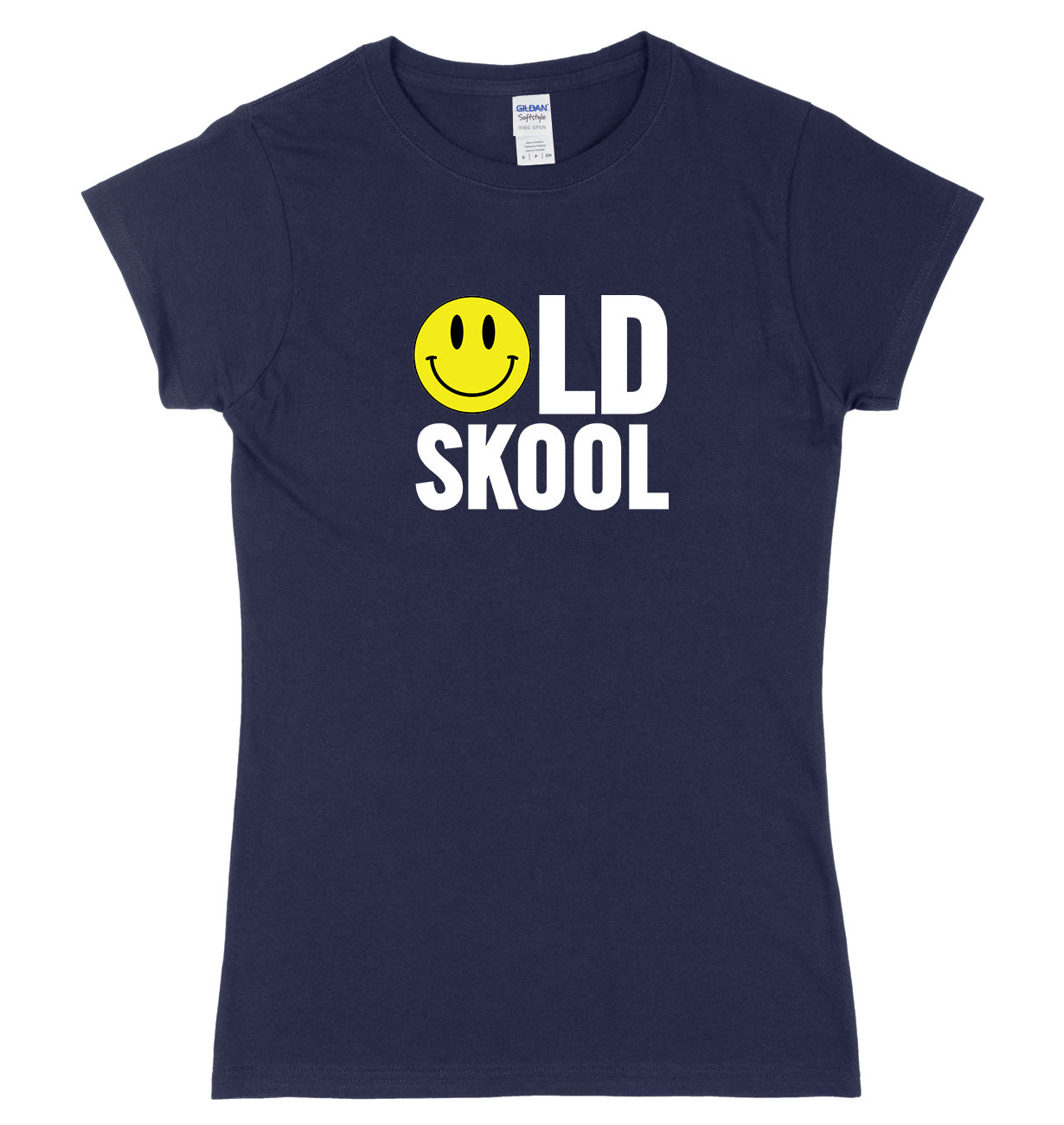 Old Skool Smiley Womens Ladies Slim Fit T-Shirt