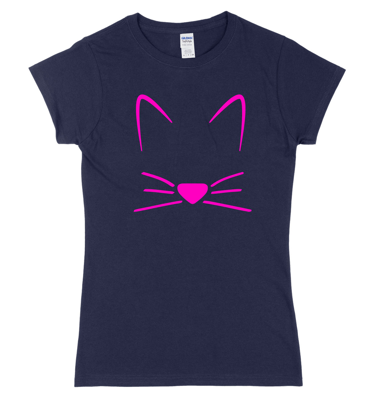 Meow Cat Kitten Breast Print Womens Ladies Slim Fit T-Shirt